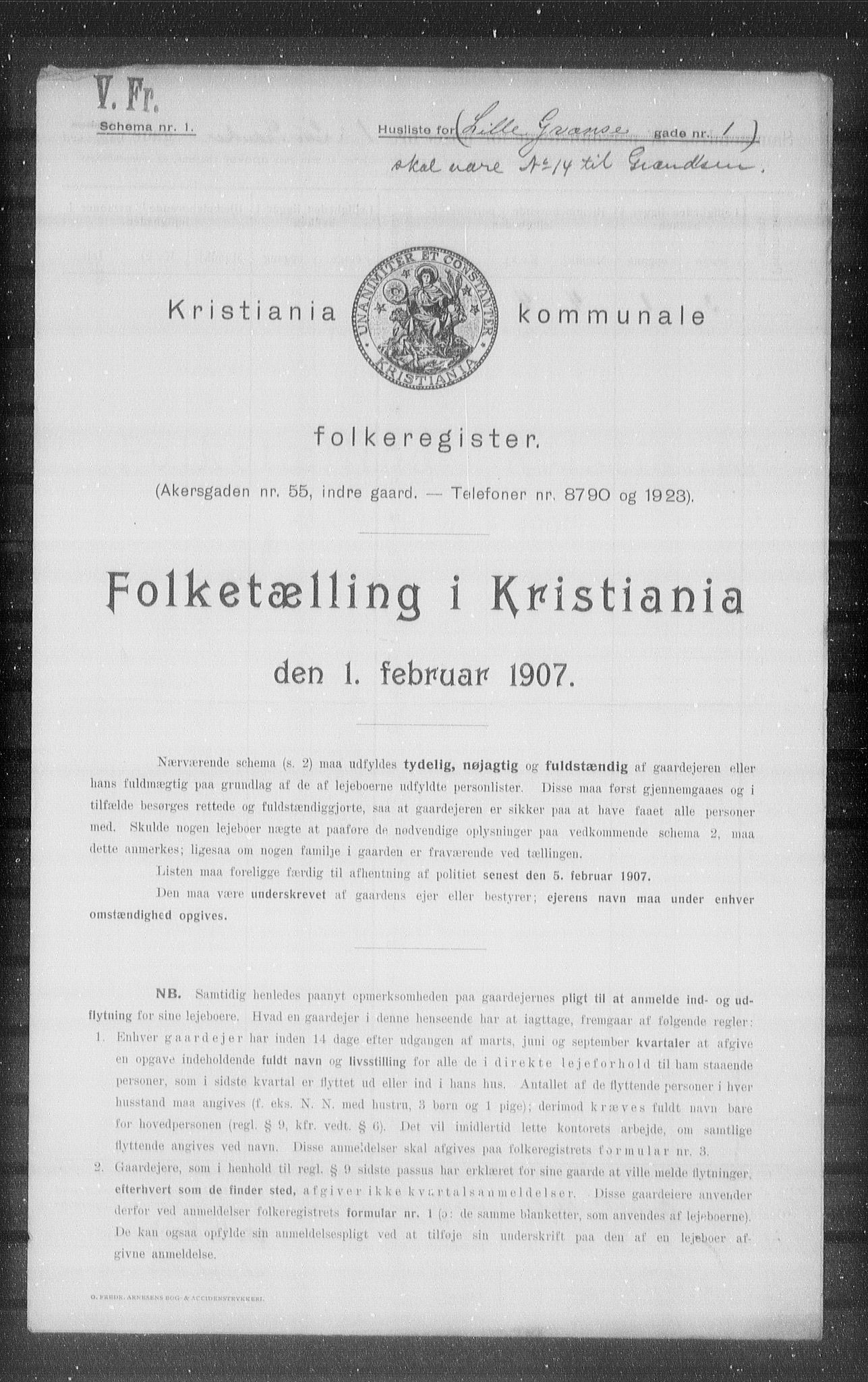 OBA, Municipal Census 1907 for Kristiania, 1907, p. 29616