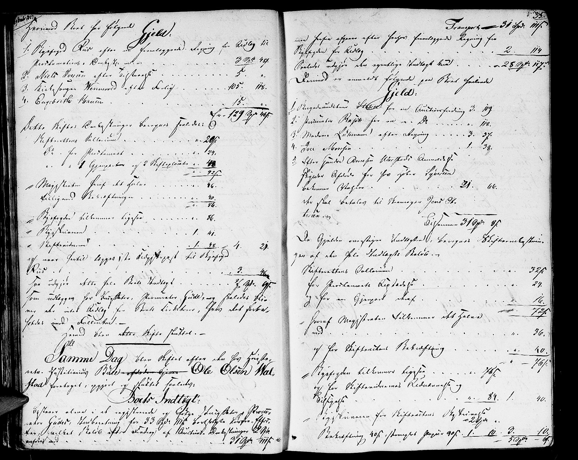 Oslo skifterett, AV/SAO-A-10383/H/Hd/Hda/L0001a: Skifteutlodningsprotokoll, 1827-1839, p. 34b-35a