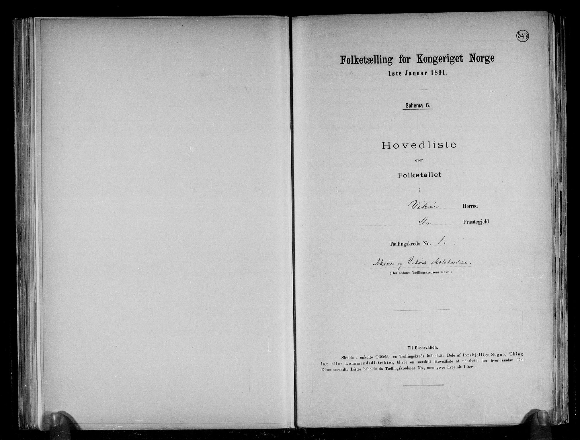 RA, 1891 census for 1238 Vikør, 1891, p. 5