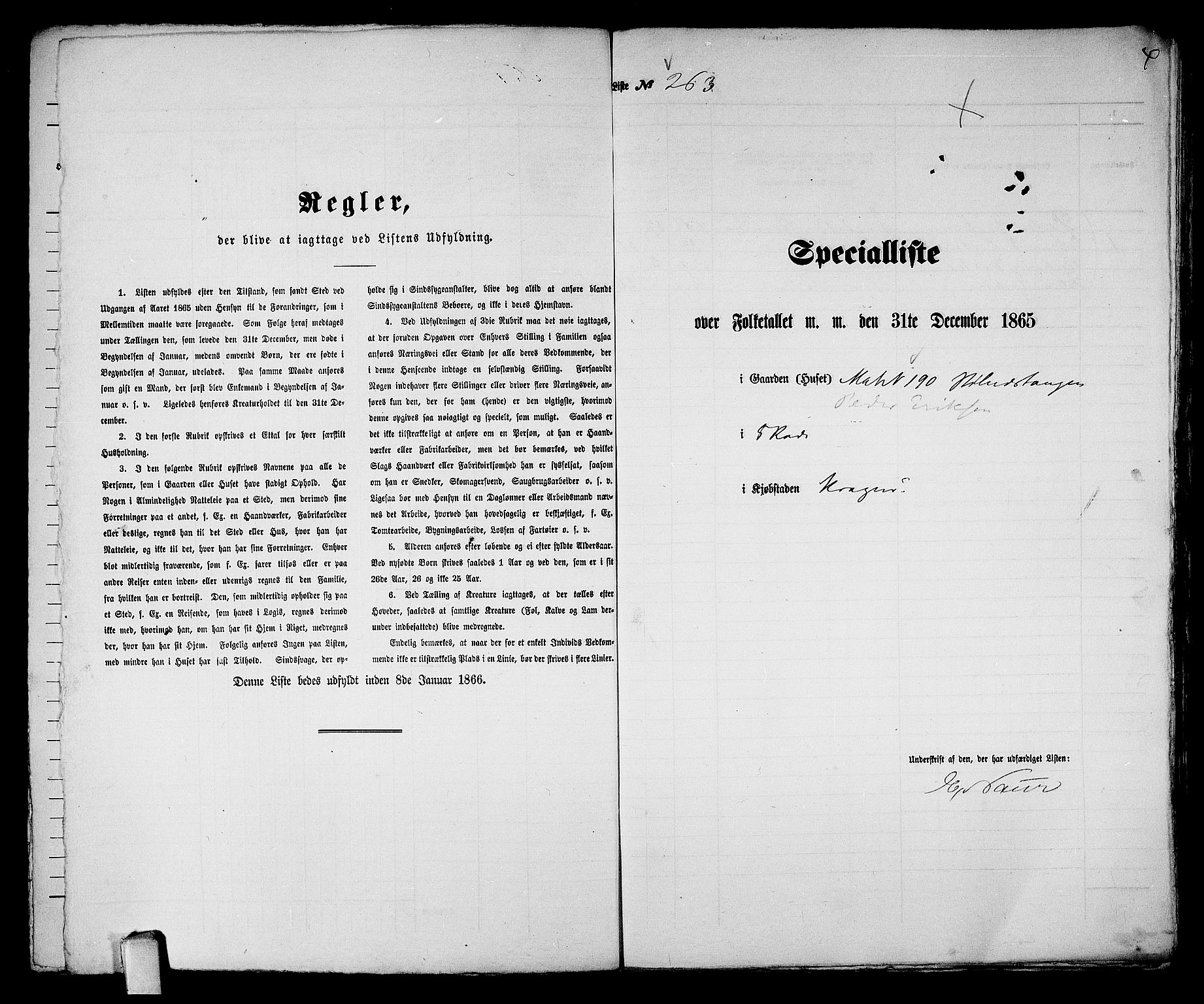 RA, 1865 census for Kragerø/Kragerø, 1865, p. 536