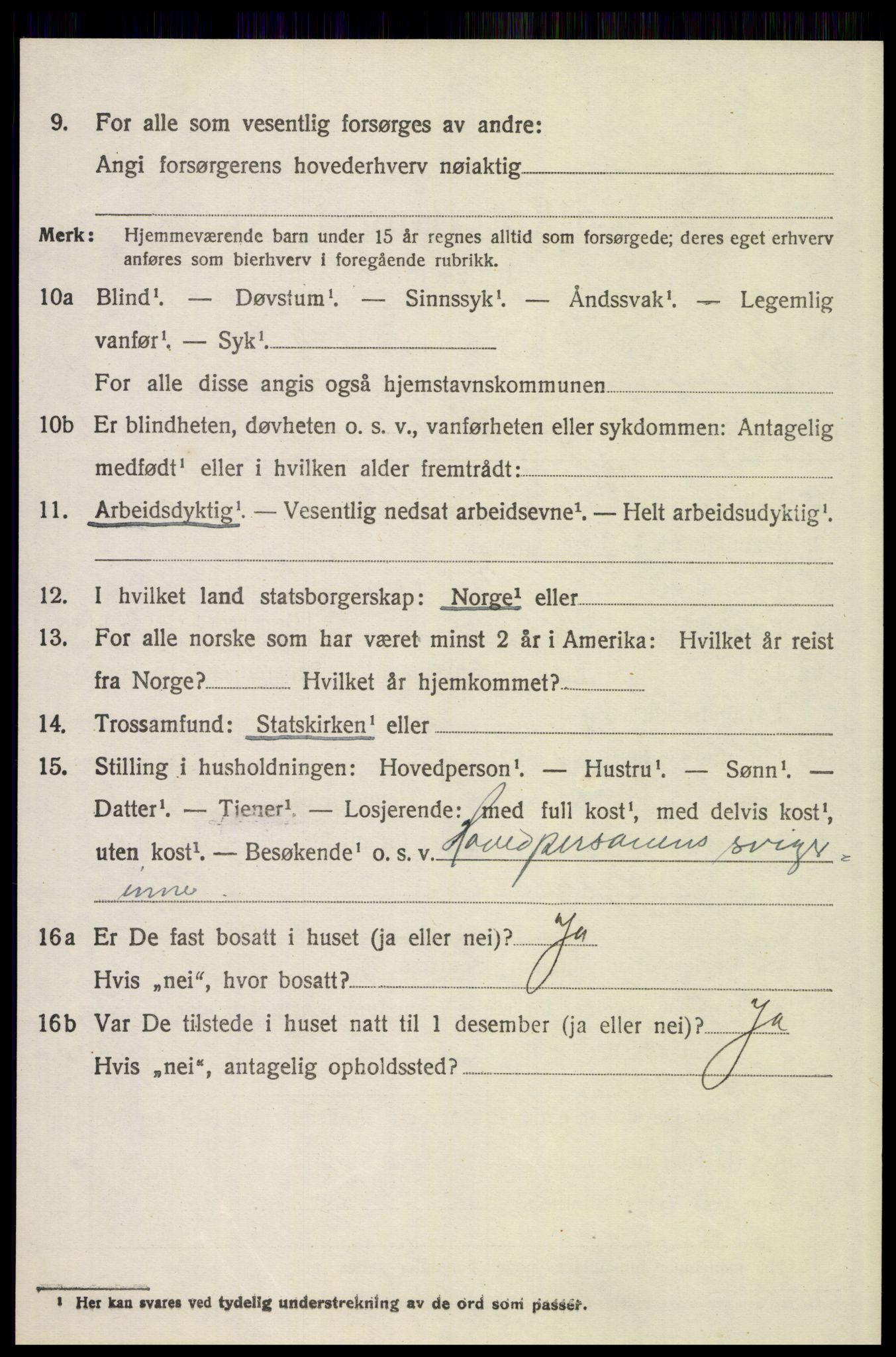 SAH, 1920 census for Elverum, 1920, p. 6923