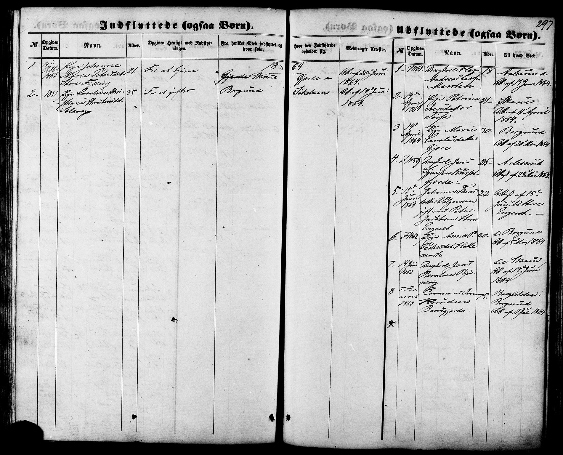 Ministerialprotokoller, klokkerbøker og fødselsregistre - Møre og Romsdal, SAT/A-1454/522/L0314: Parish register (official) no. 522A09, 1863-1877, p. 297