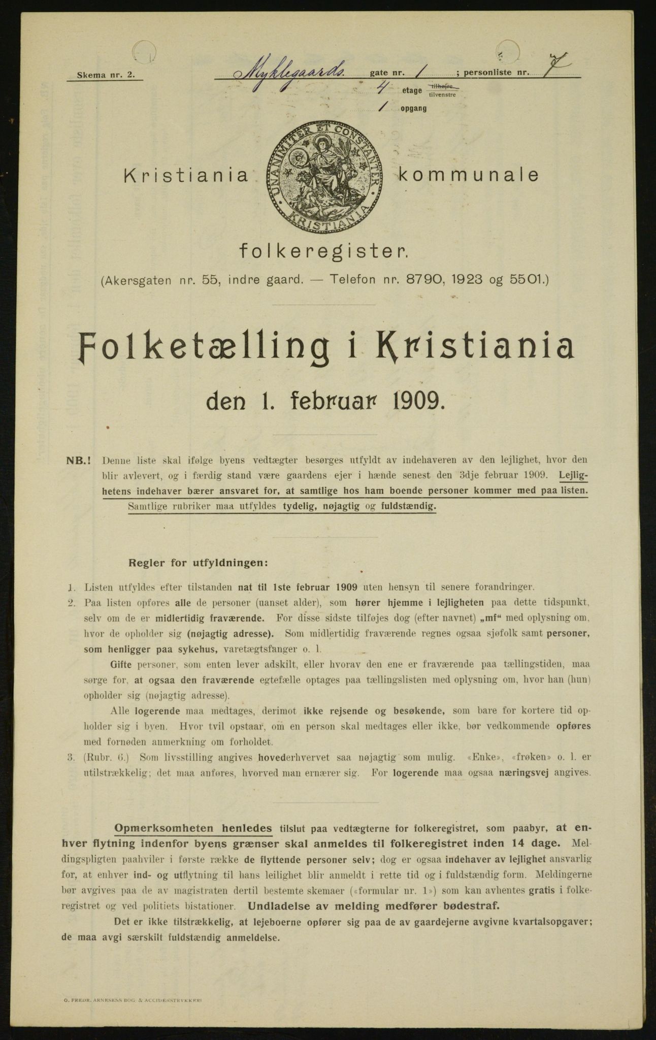 OBA, Municipal Census 1909 for Kristiania, 1909, p. 61701