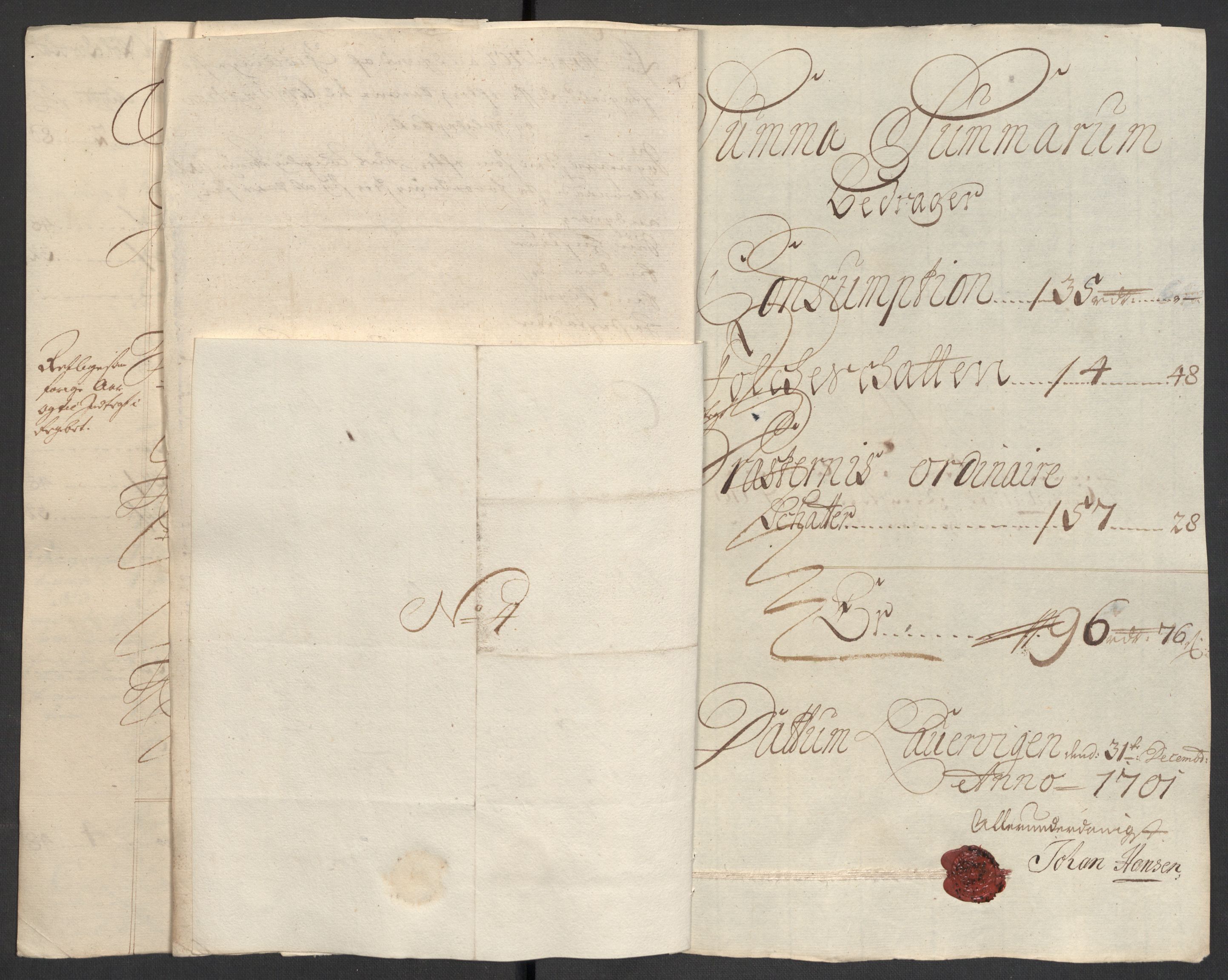 Rentekammeret inntil 1814, Reviderte regnskaper, Fogderegnskap, AV/RA-EA-4092/R33/L1976: Fogderegnskap Larvik grevskap, 1698-1701, p. 334