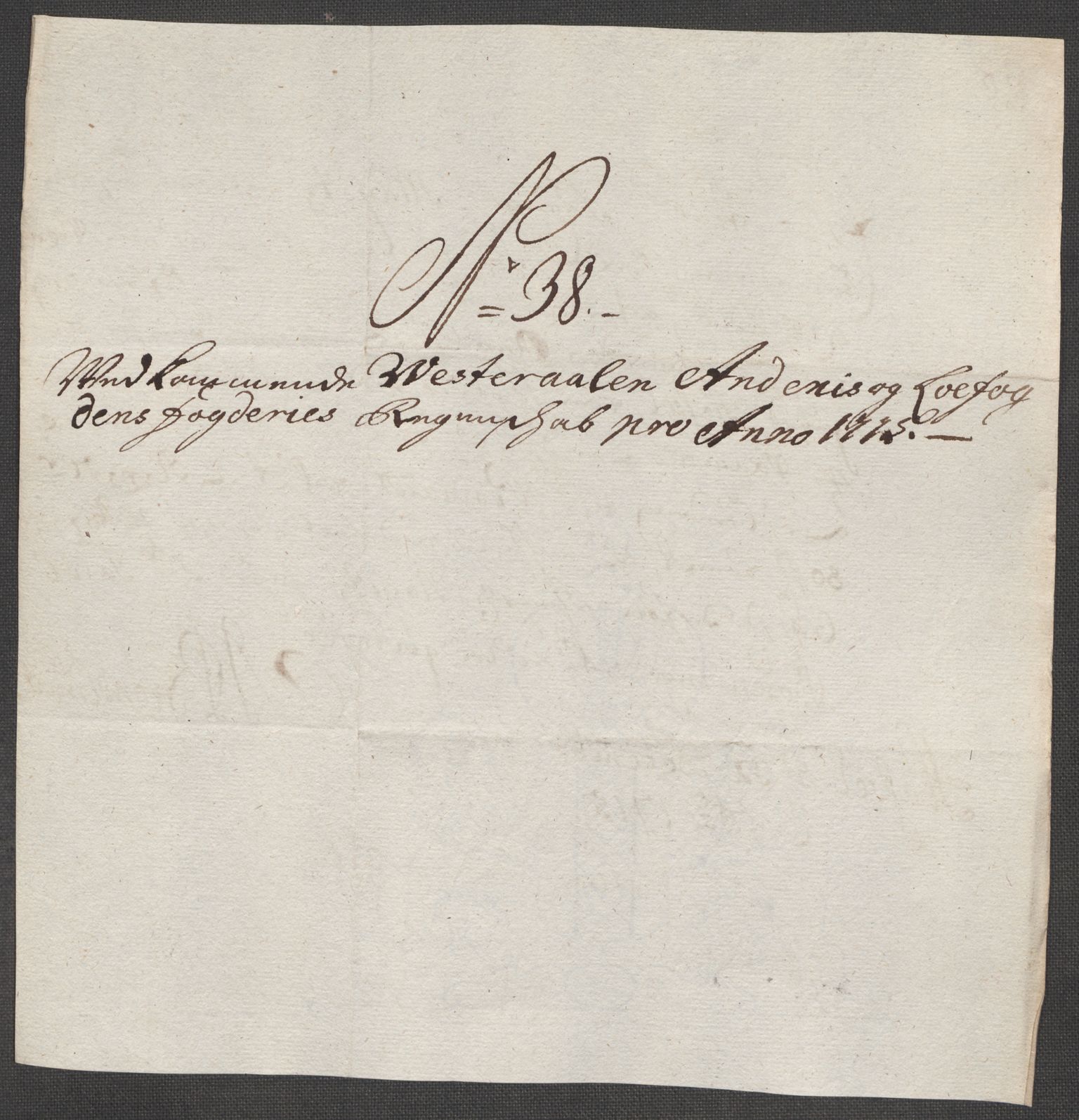 Rentekammeret inntil 1814, Reviderte regnskaper, Fogderegnskap, AV/RA-EA-4092/R67/L4681: Fogderegnskap Vesterålen, Andenes og Lofoten, 1715, p. 208