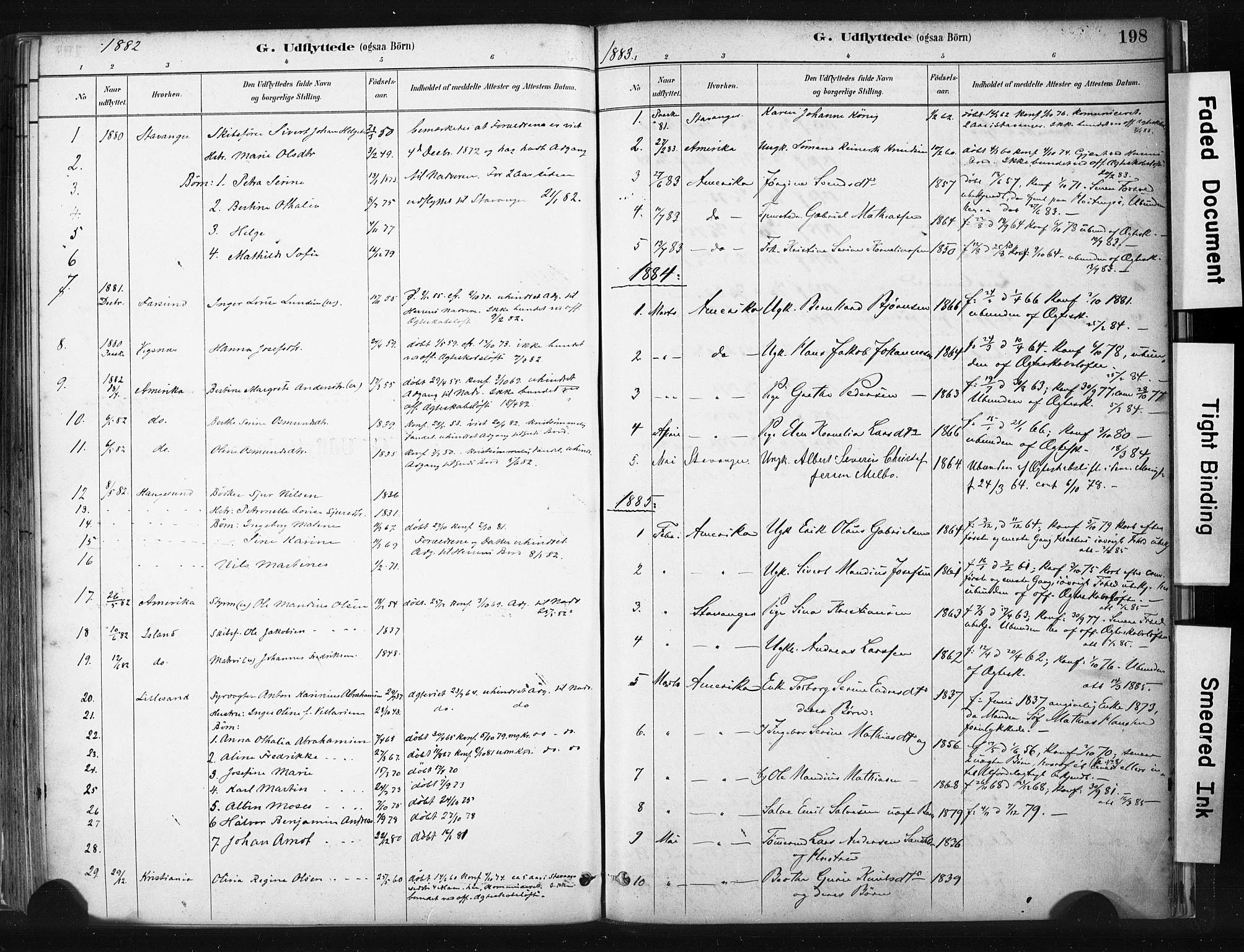 Skudenes sokneprestkontor, SAST/A -101849/H/Ha/Haa/L0008: Parish register (official) no. A 5, 1882-1912, p. 198
