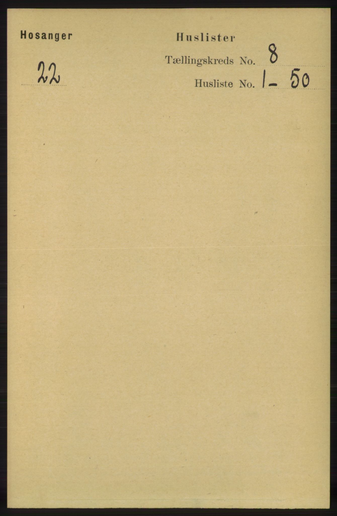 RA, 1891 census for 1253 Hosanger, 1891, p. 2900