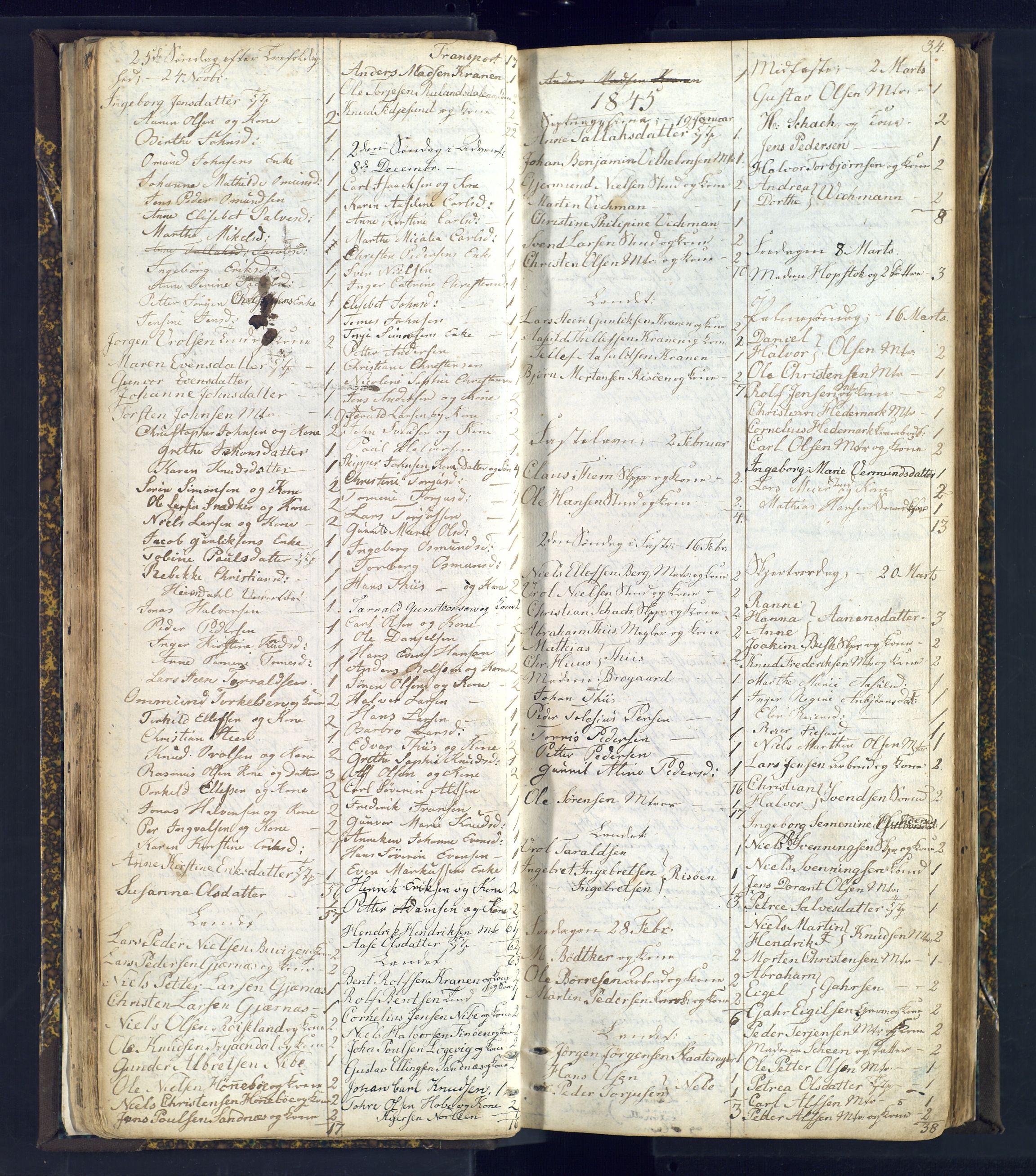 Risør sokneprestkontor, SAK/1111-0035/F/Fc/L0003: Communicants register no. C 3, 1836-1872, p. 34