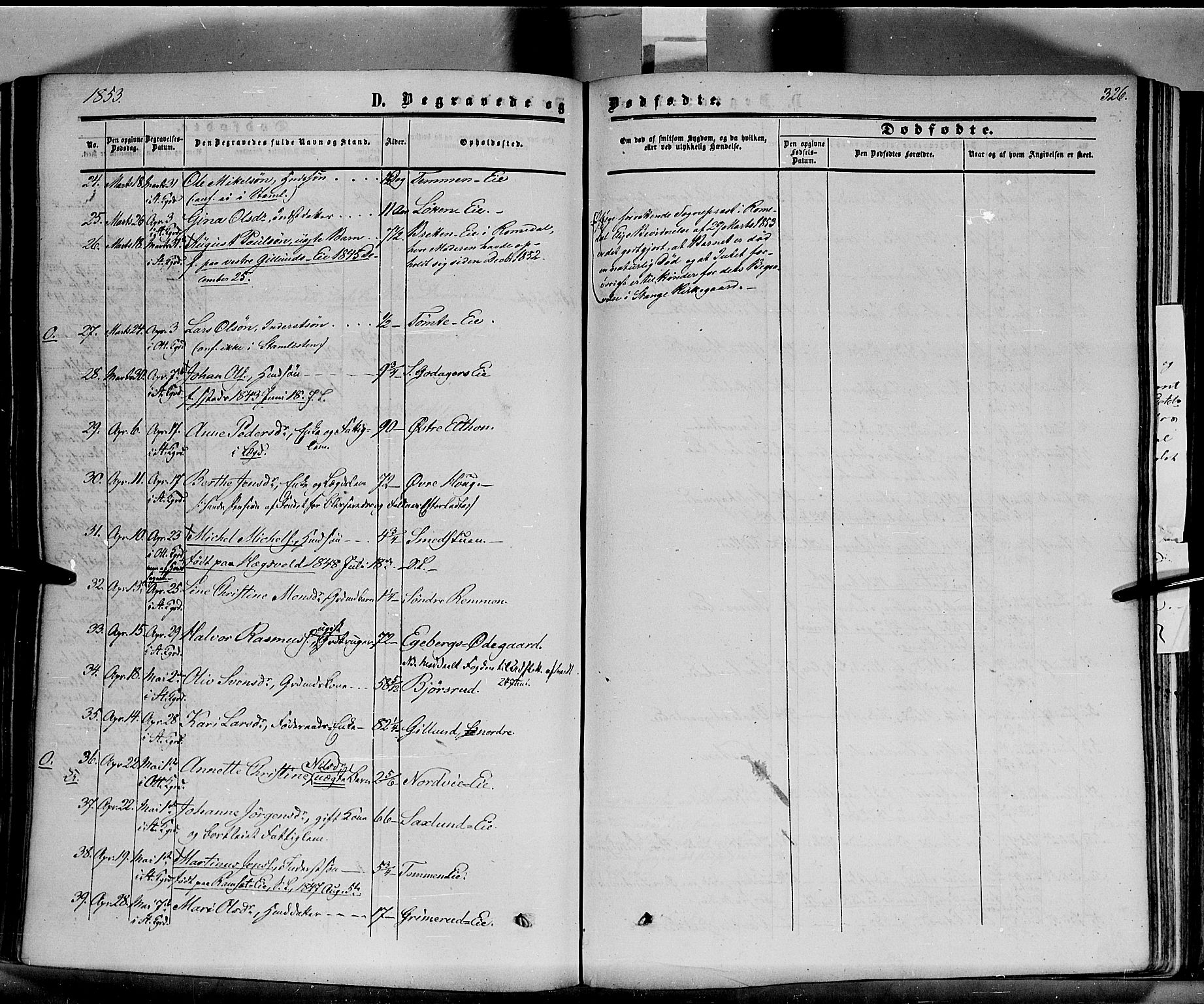 Stange prestekontor, AV/SAH-PREST-002/K/L0012: Parish register (official) no. 12, 1852-1862, p. 326