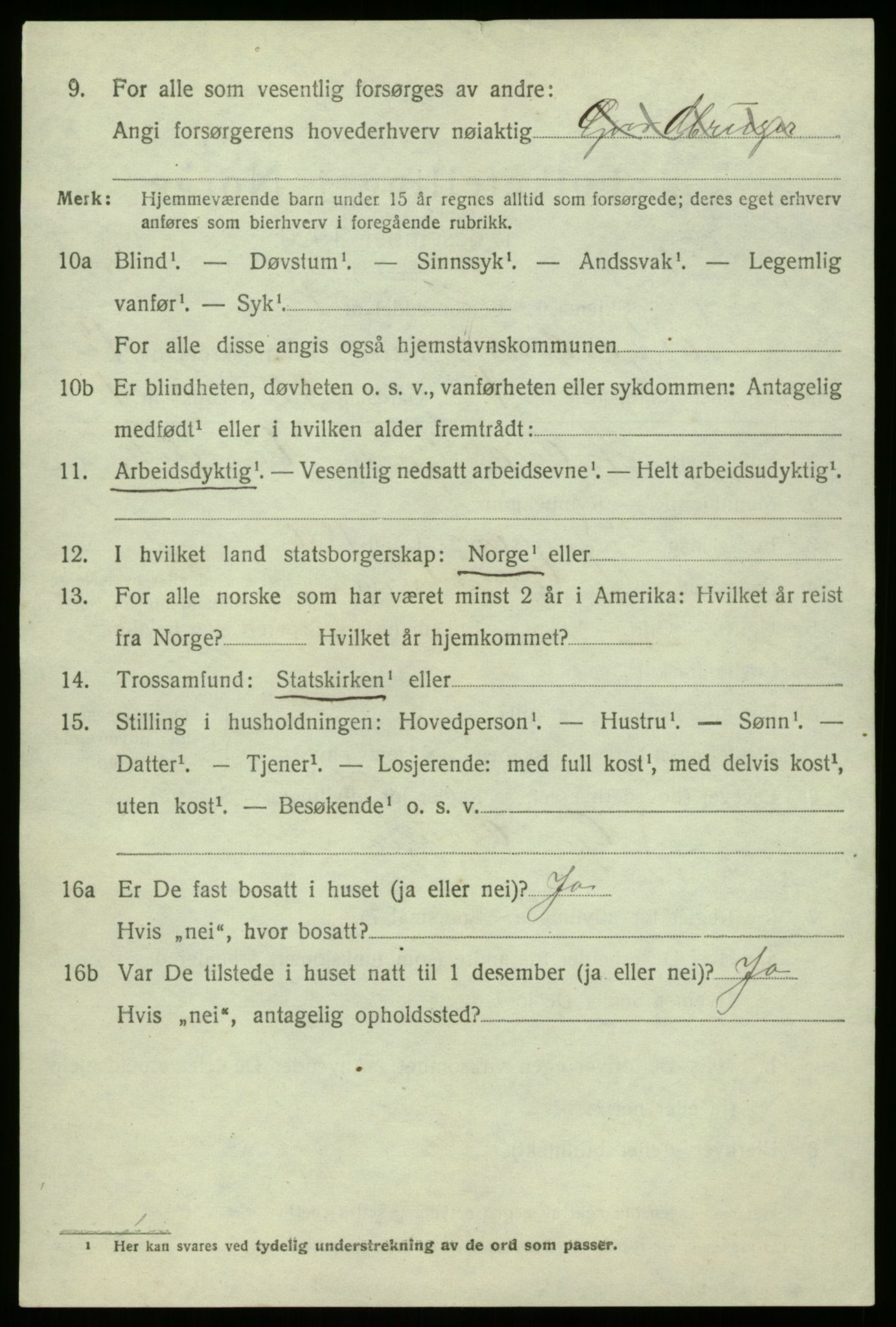 SAB, 1920 census for Masfjorden, 1920, p. 4484