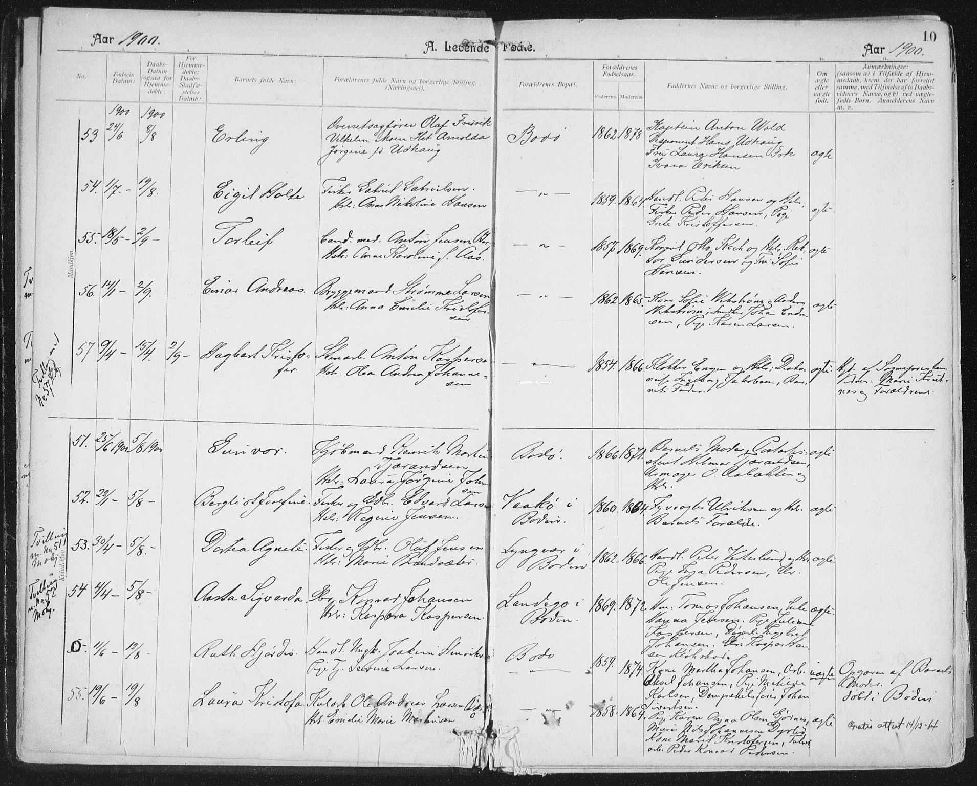 Ministerialprotokoller, klokkerbøker og fødselsregistre - Nordland, AV/SAT-A-1459/801/L0011: Parish register (official) no. 801A11, 1900-1916, p. 10