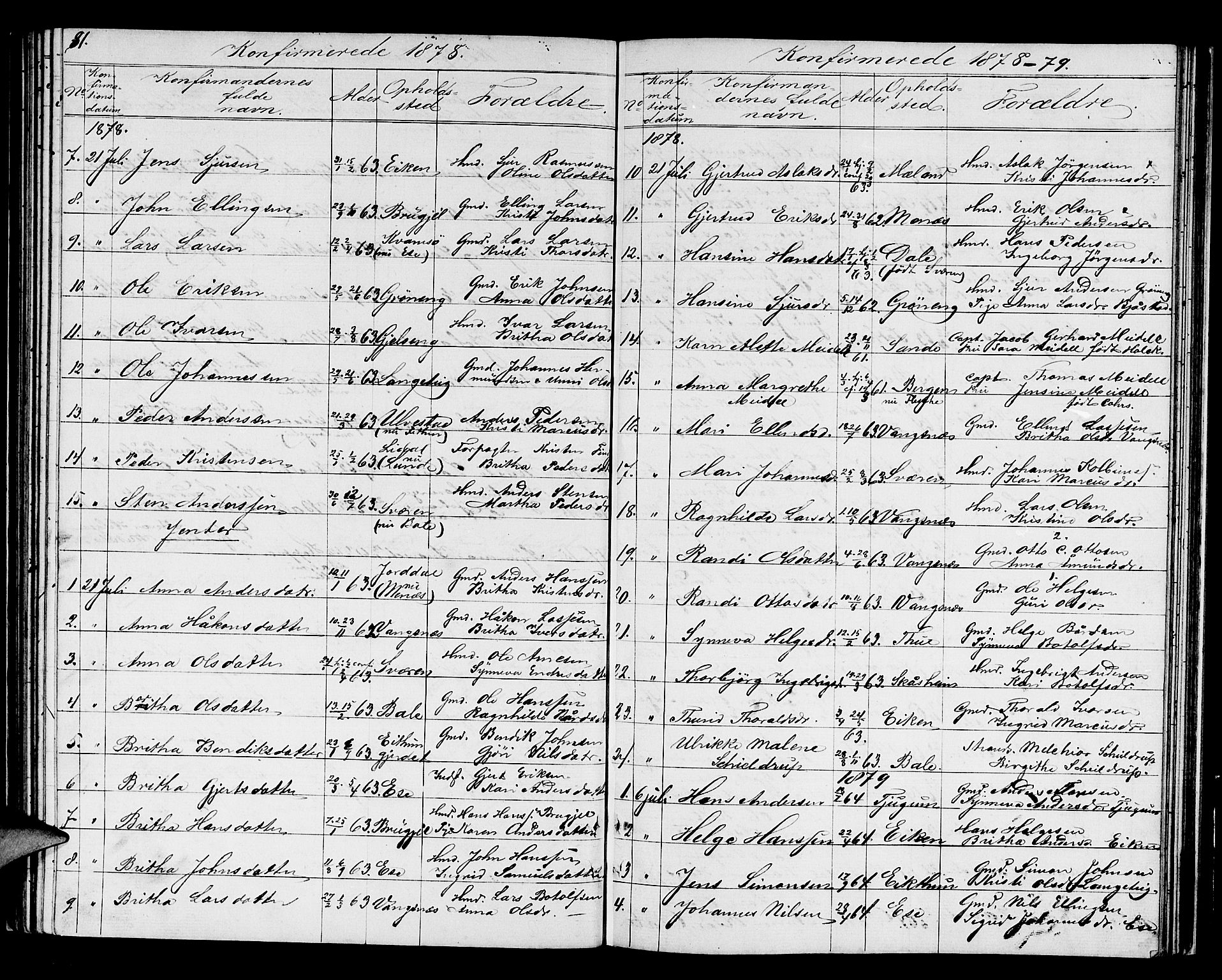 Balestrand sokneprestembete, SAB/A-79601/H/Hab/Haba/L0001: Parish register (copy) no. A 1, 1853-1880, p. 81