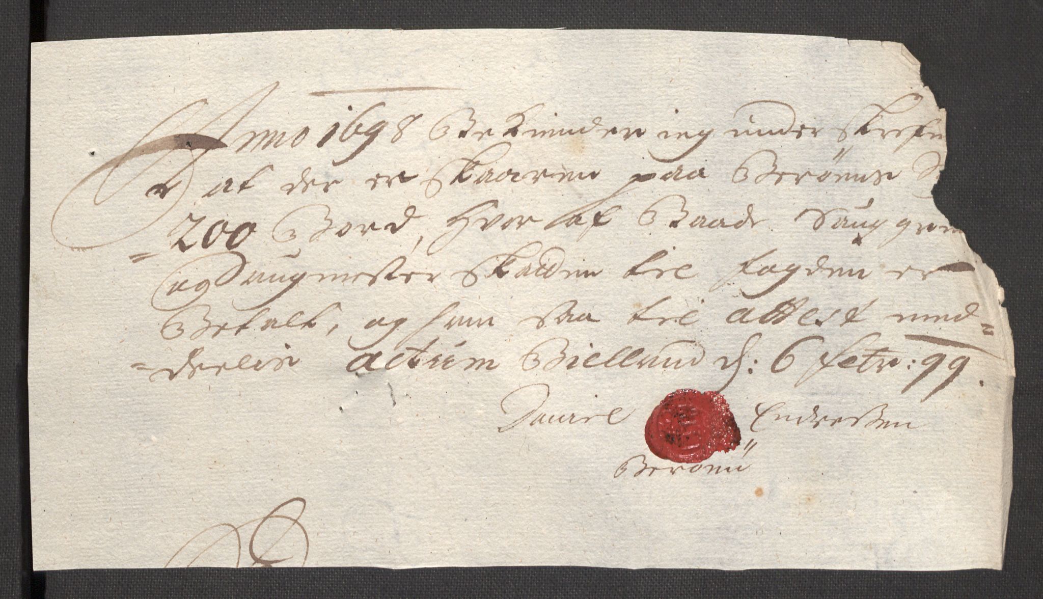 Rentekammeret inntil 1814, Reviderte regnskaper, Fogderegnskap, AV/RA-EA-4092/R48/L2977: Fogderegnskap Sunnhordland og Hardanger, 1697-1698, p. 340