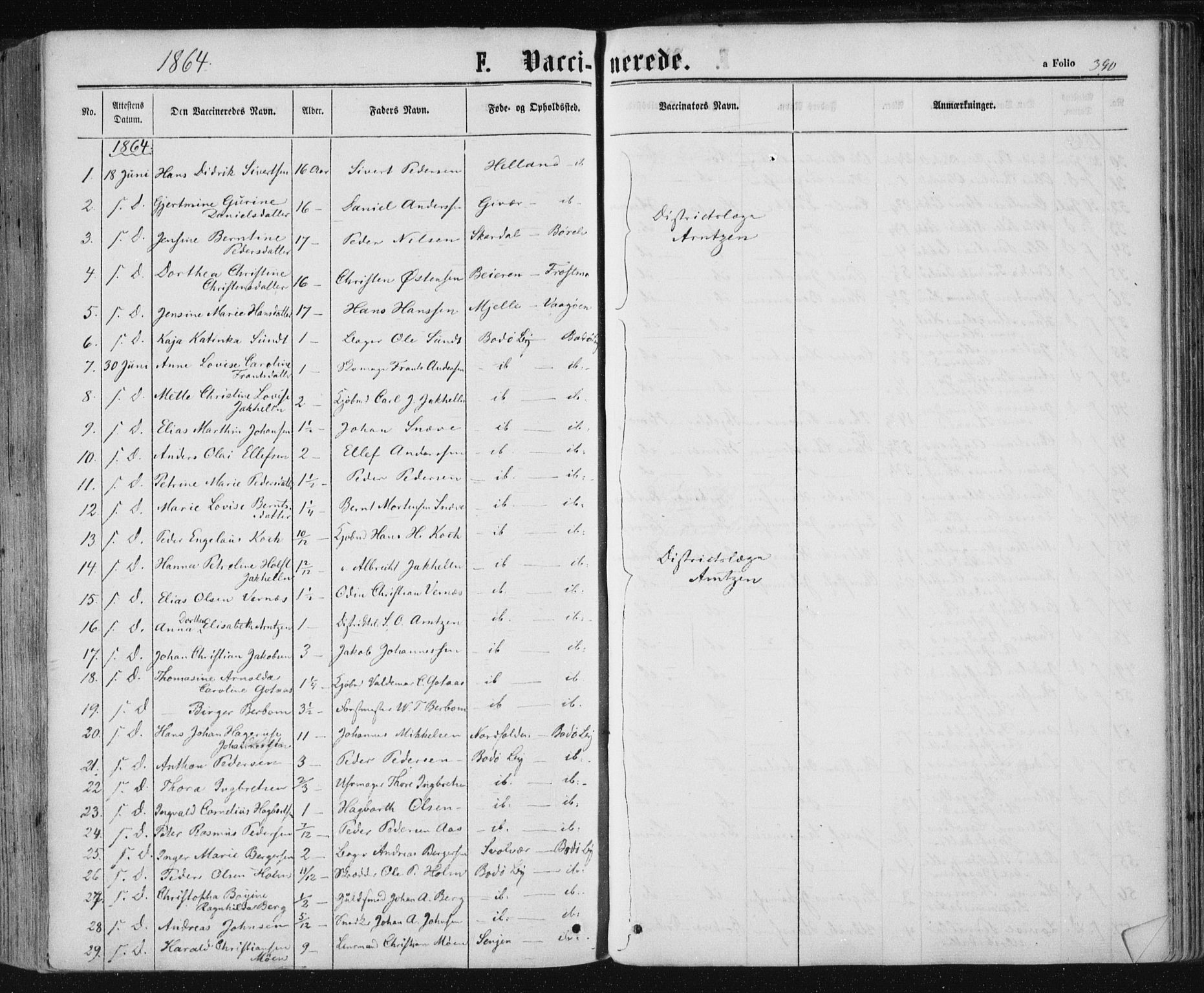 Ministerialprotokoller, klokkerbøker og fødselsregistre - Nordland, SAT/A-1459/801/L0008: Parish register (official) no. 801A08, 1864-1875, p. 390