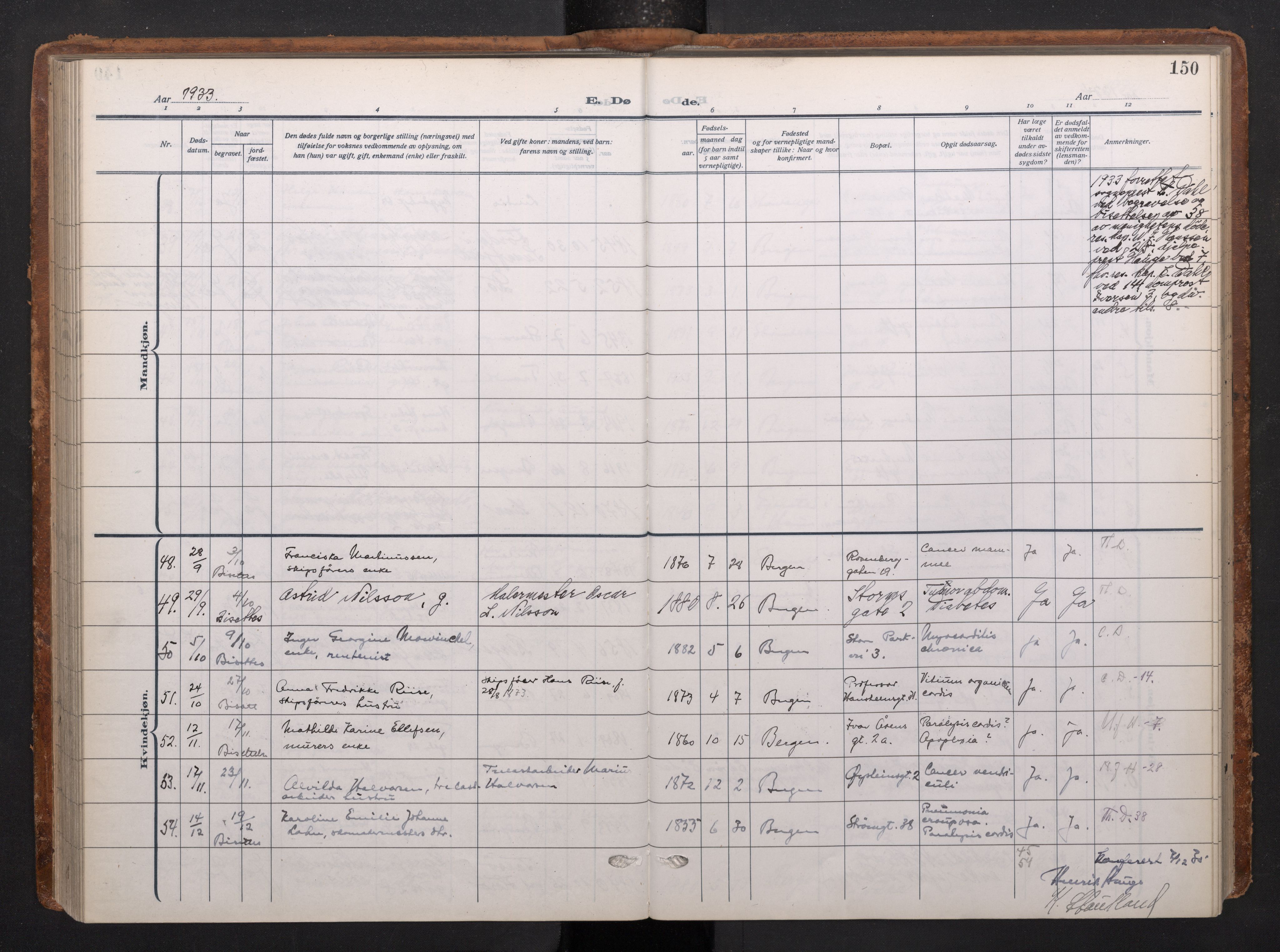 Johanneskirken sokneprestembete, AV/SAB-A-76001/H/Haa/L0020: Parish register (official) no. E 2, 1916-1951, p. 150