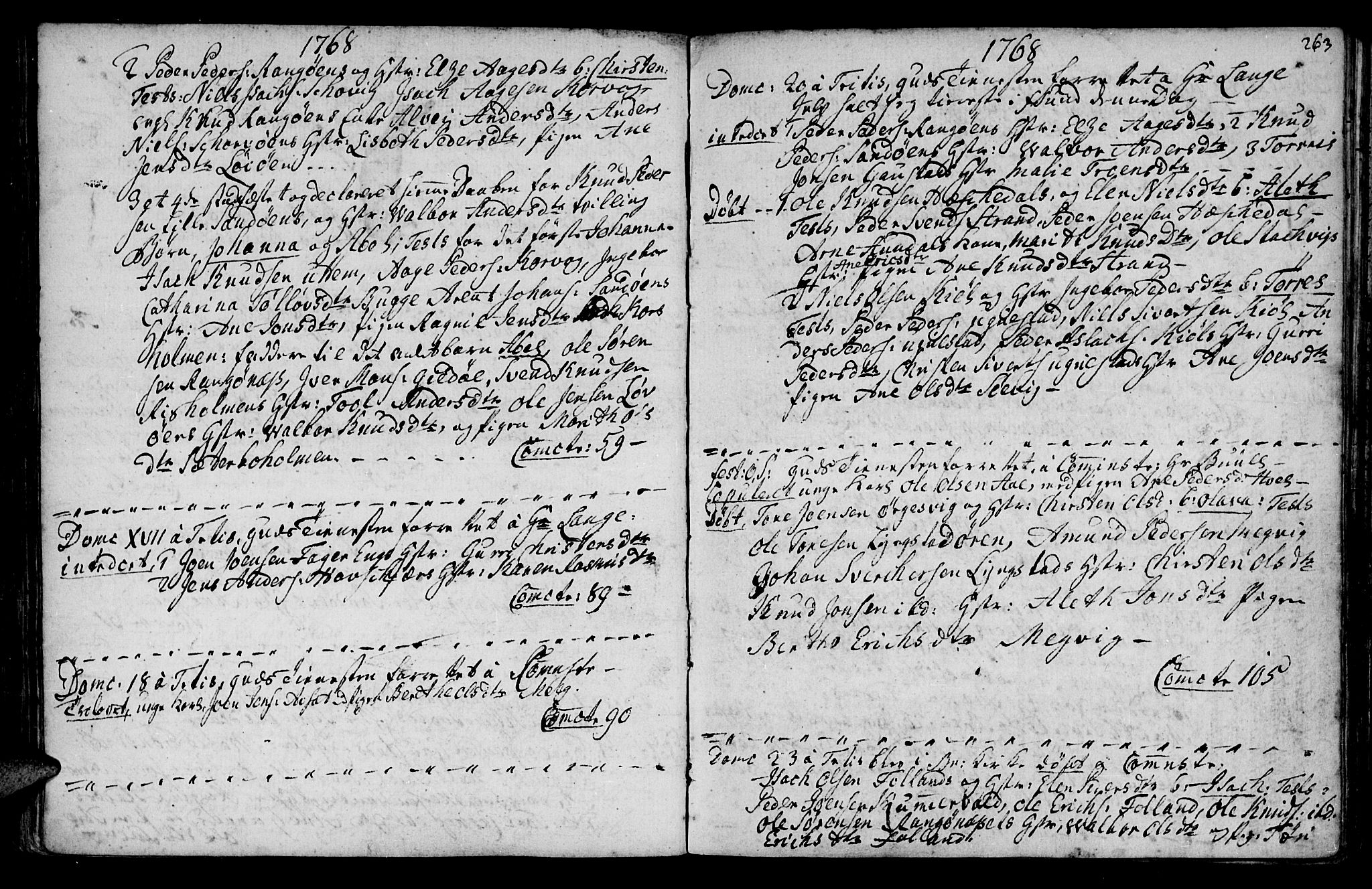 Ministerialprotokoller, klokkerbøker og fødselsregistre - Møre og Romsdal, AV/SAT-A-1454/570/L0828: Parish register (official) no. 570A02, 1750-1789, p. 262-263