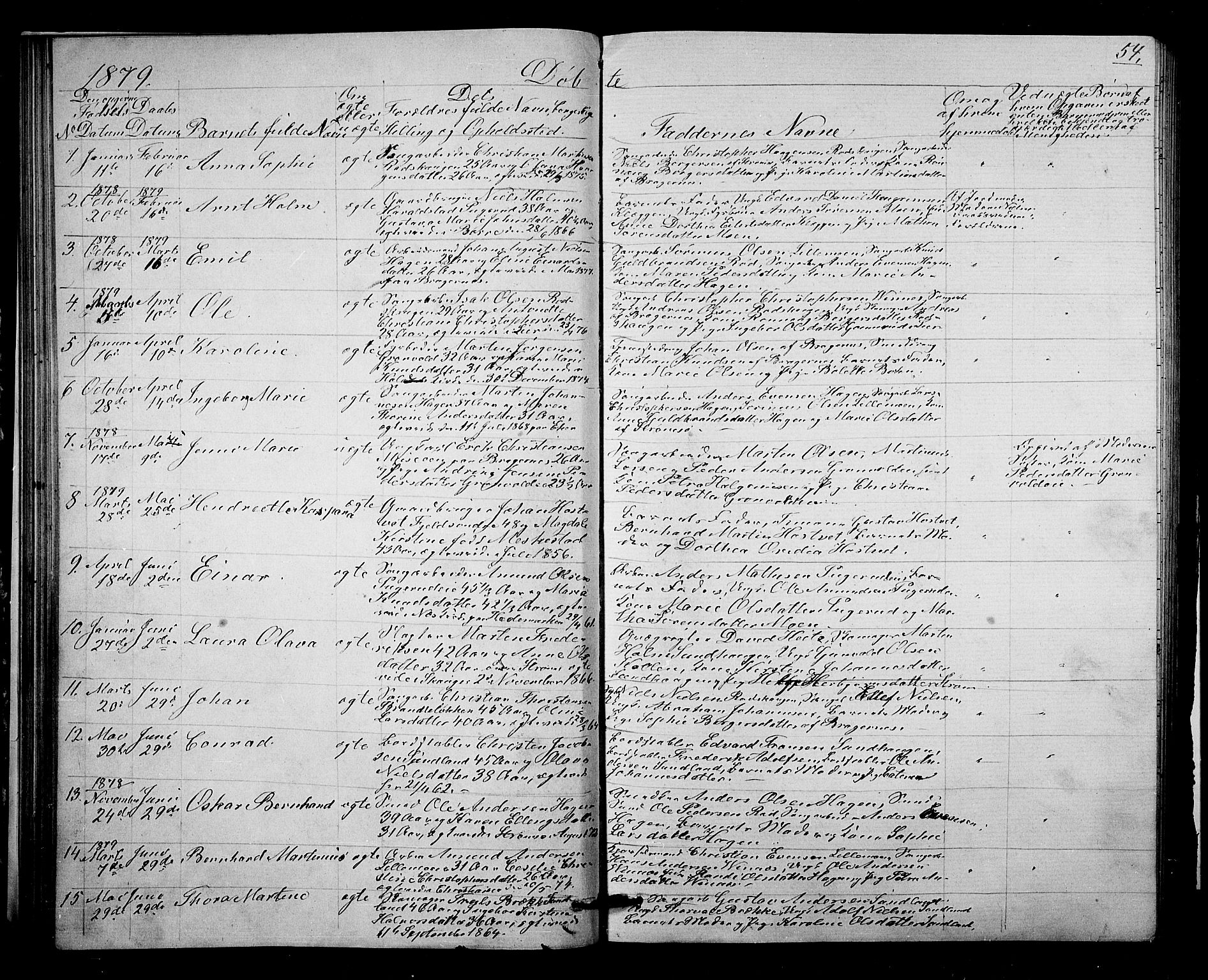 Strømsgodset kirkebøker, SAKO/A-324/G/Ga/L0001: Parish register (copy) no. 1, 1860-1884, p. 54