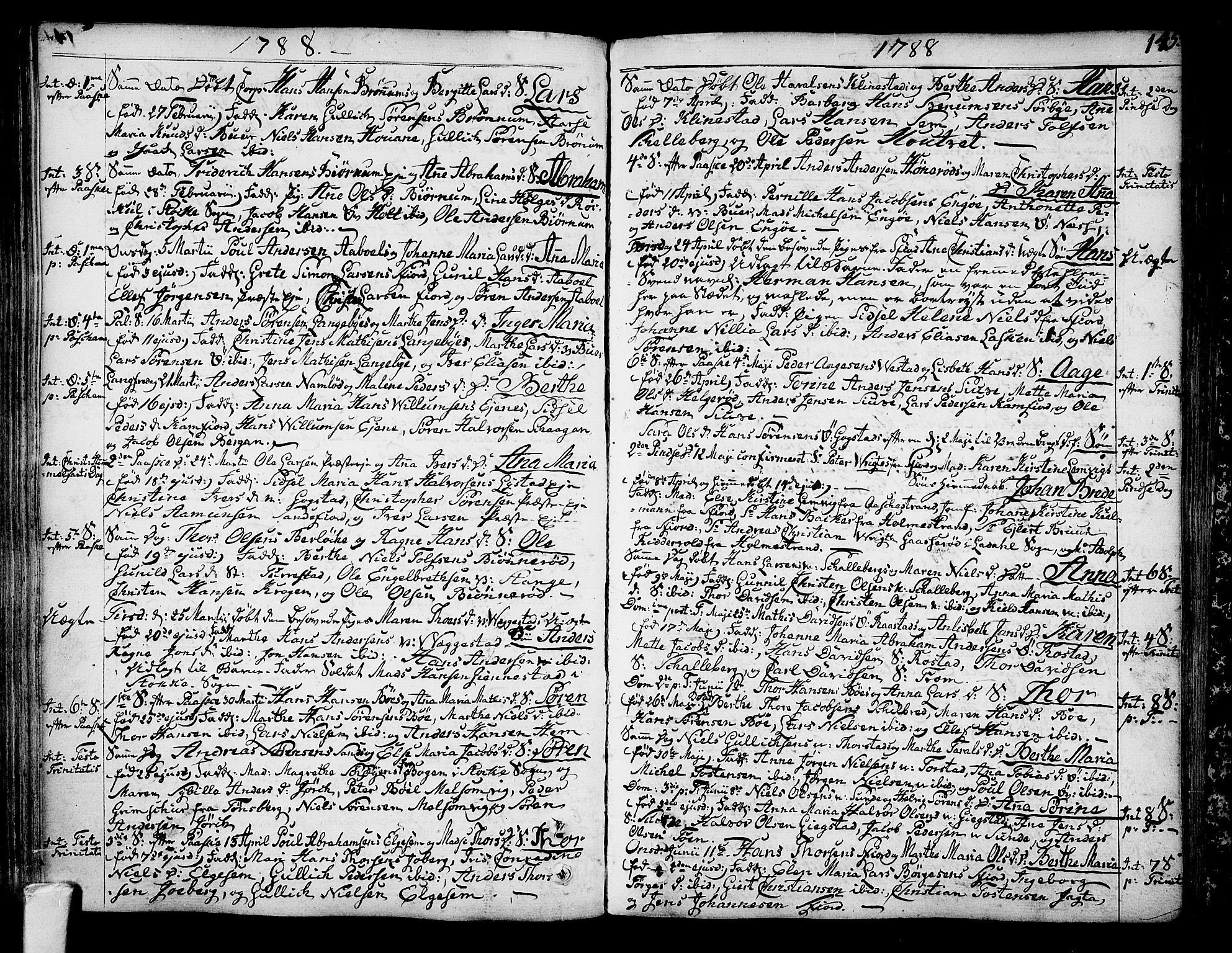 Sandar kirkebøker, SAKO/A-243/F/Fa/L0002: Parish register (official) no. 2, 1733-1788, p. 145