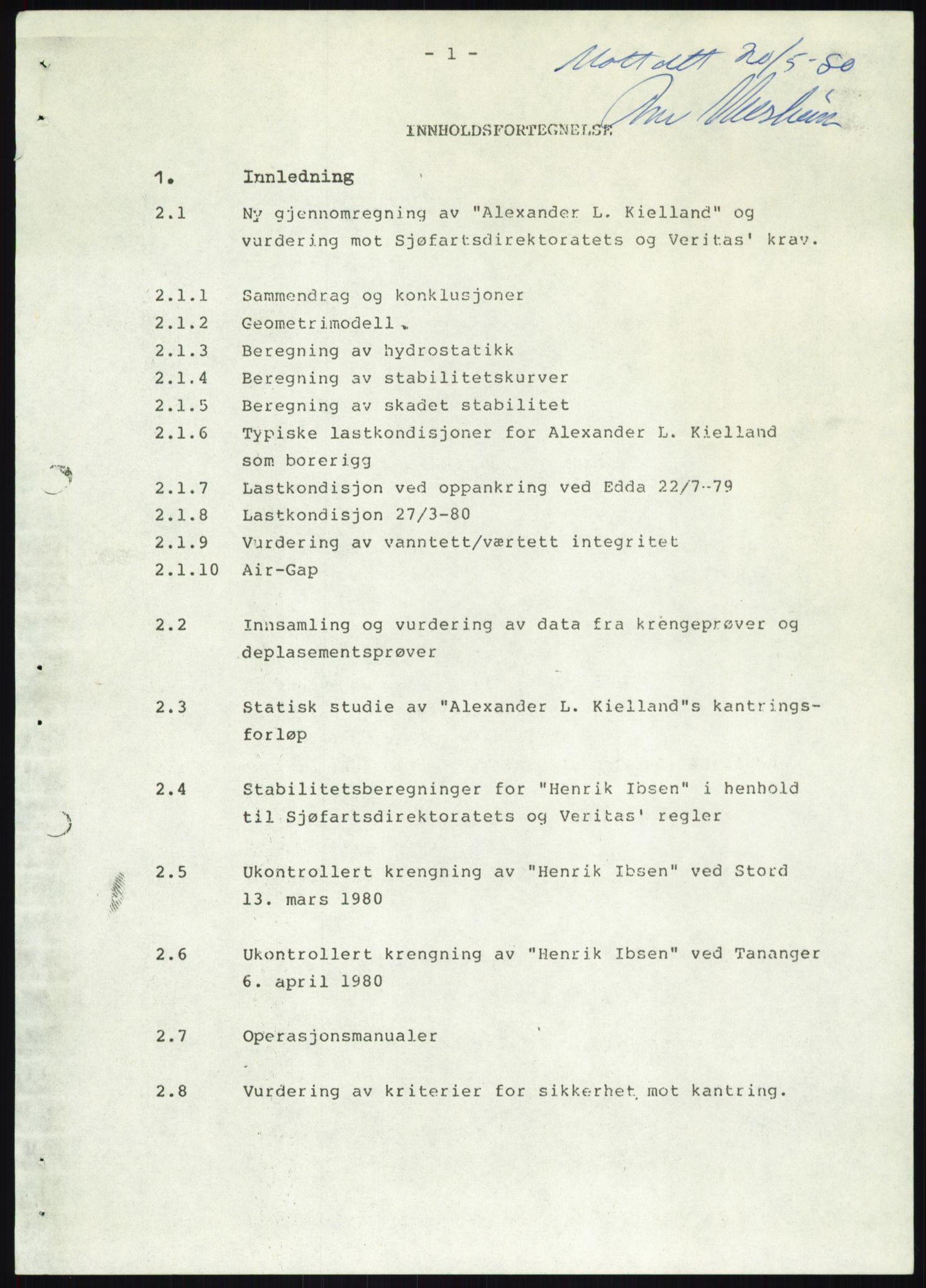 Justisdepartementet, Granskningskommisjonen ved Alexander Kielland-ulykken 27.3.1980, AV/RA-S-1165/D/L0019: S Værforhold (Doku.liste + S1-S5 av 5)/ T (T1-T2)/ U Stabilitet (Doku.liste + U1-U5 av 5), 1980-1981, p. 812