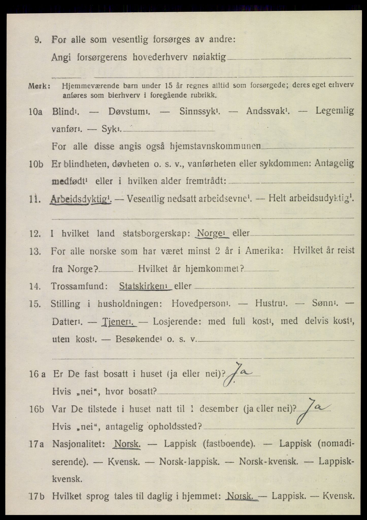 SAT, 1920 census for Sparbu, 1920, p. 4820