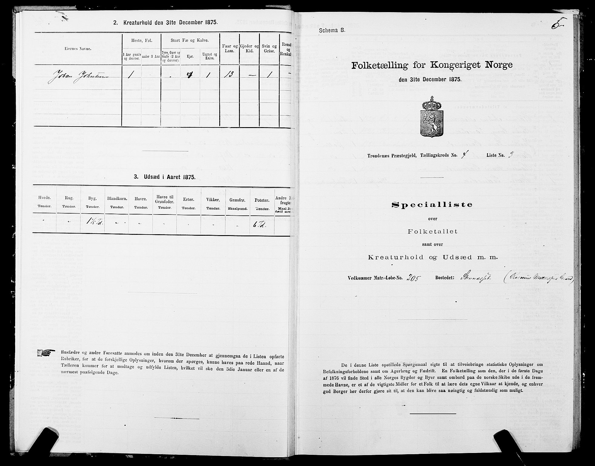 SATØ, 1875 census for 1914P Trondenes, 1875, p. 4005