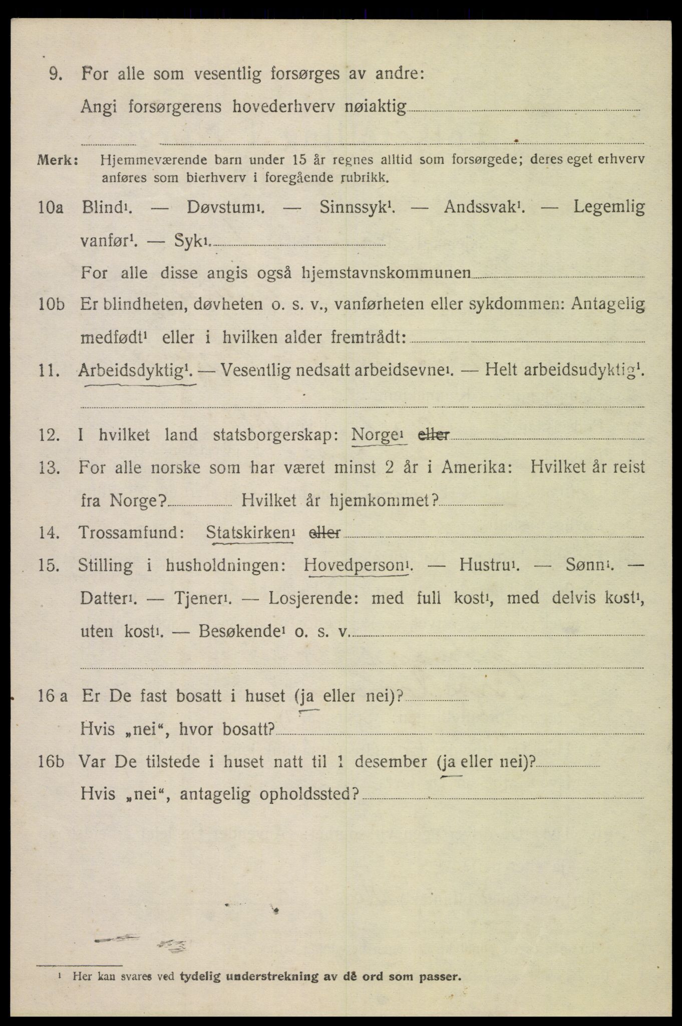 SAH, 1920 census for Vågå, 1920, p. 2013