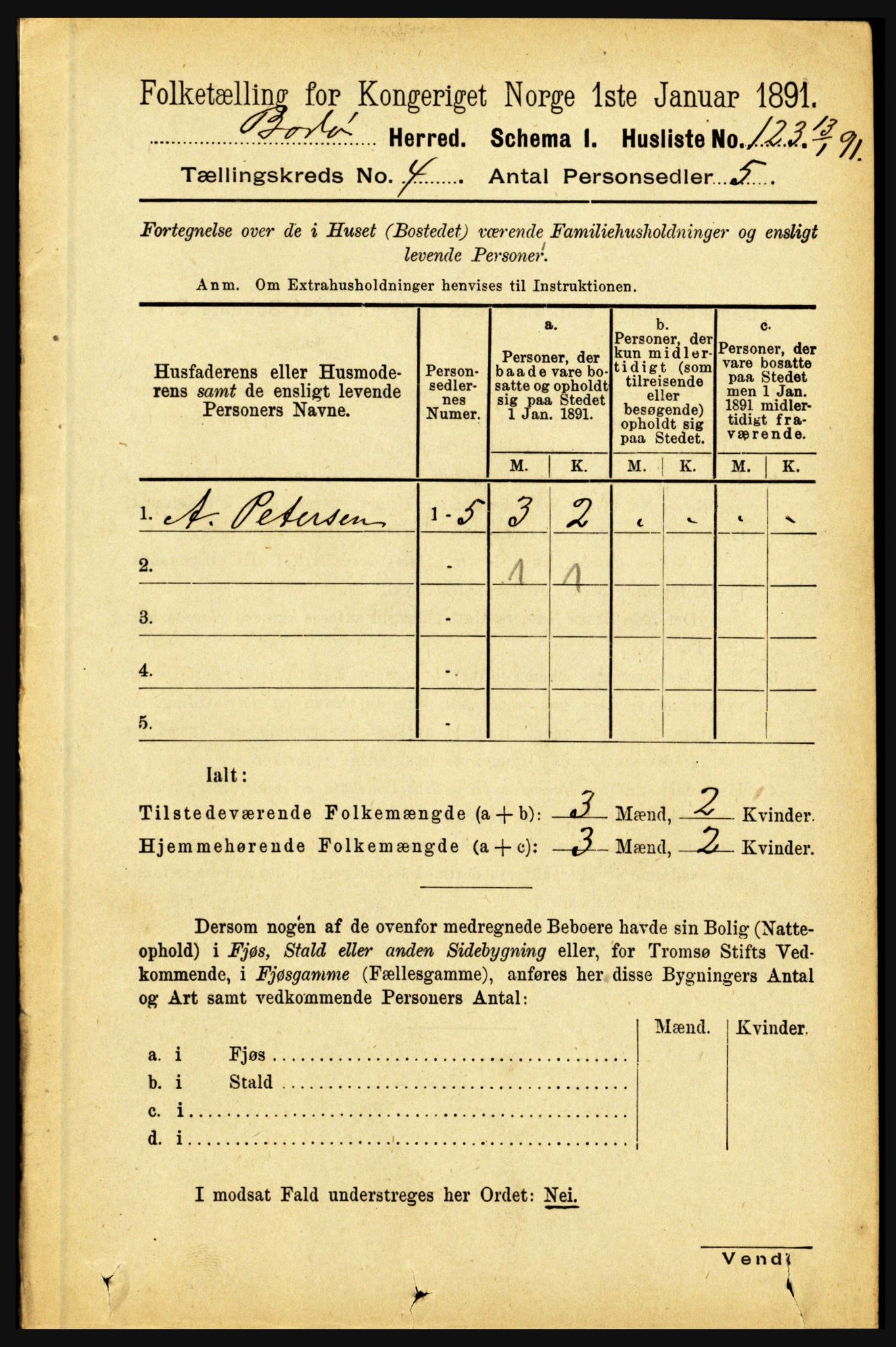 RA, 1891 census for 1843 Bodø, 1891, p. 2244