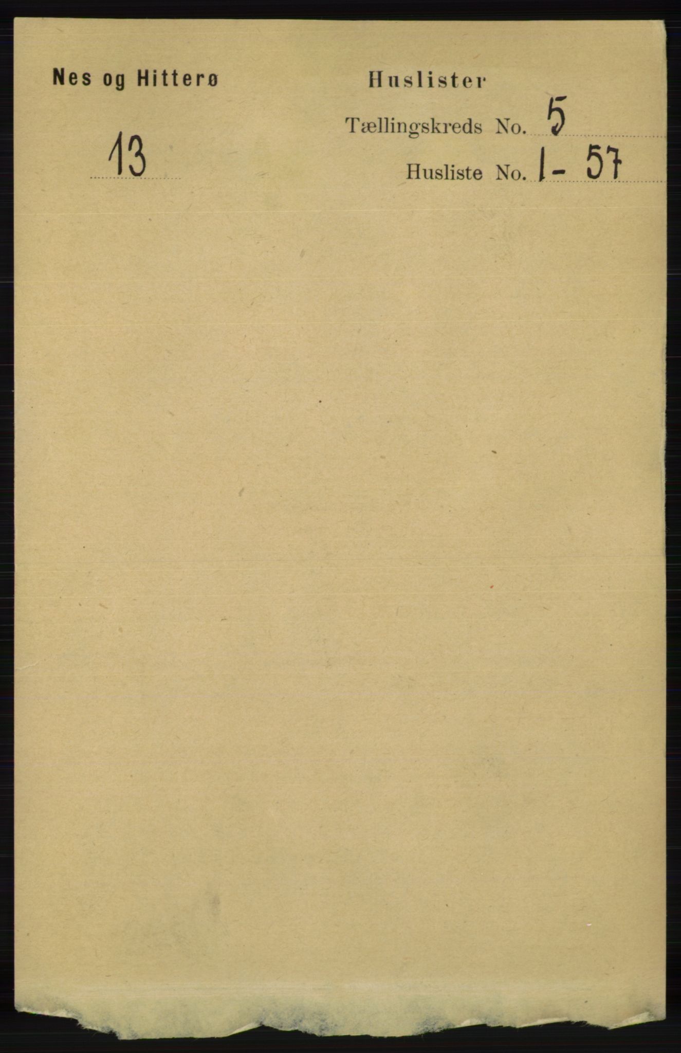 RA, 1891 census for 1043 Hidra og Nes, 1891, p. 1793