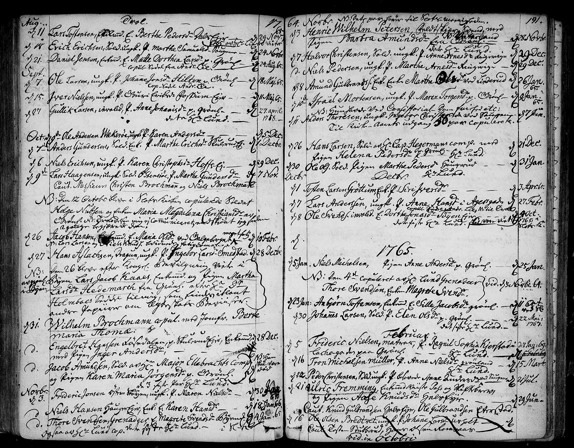 Aker prestekontor kirkebøker, SAO/A-10861/F/L0008: Parish register (official) no. 8, 1749-1765, p. 191