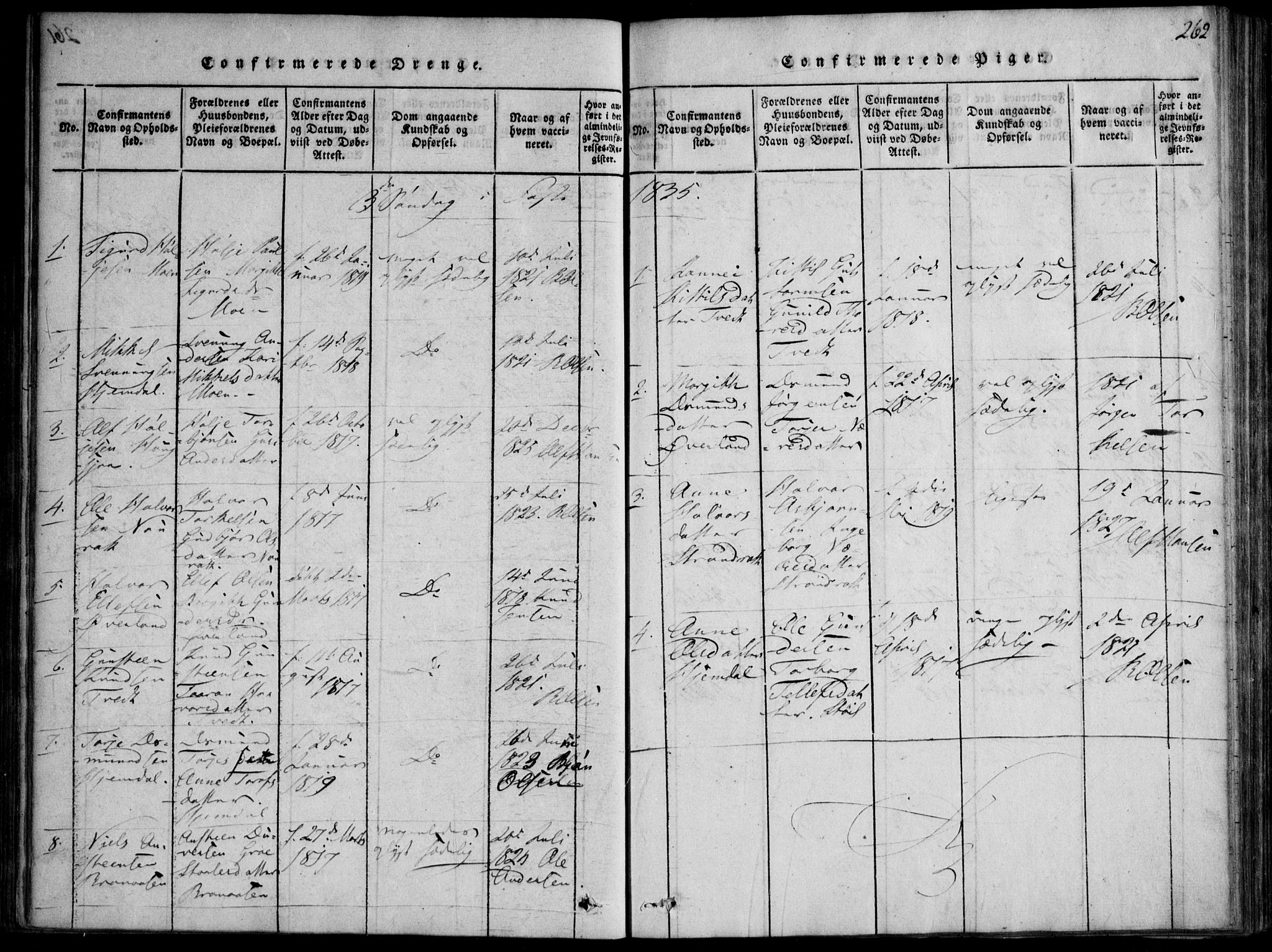 Nissedal kirkebøker, SAKO/A-288/F/Fb/L0001: Parish register (official) no. II 1, 1814-1845, p. 262