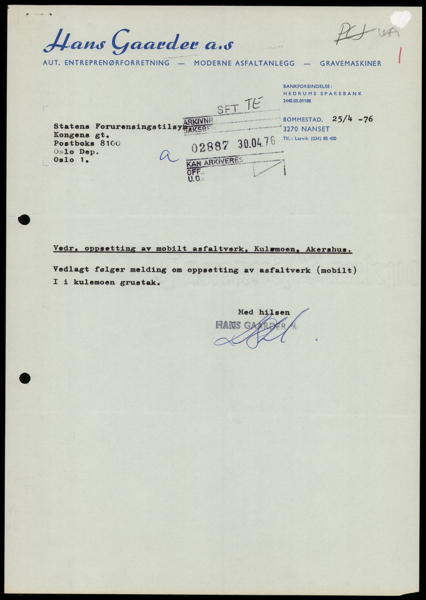 Statens forurensningstilsyn, hovedkontoret, AV/RA-S-4136/1/D/Da/L0493: Konsesjonssaker, 1985-1993, p. 147