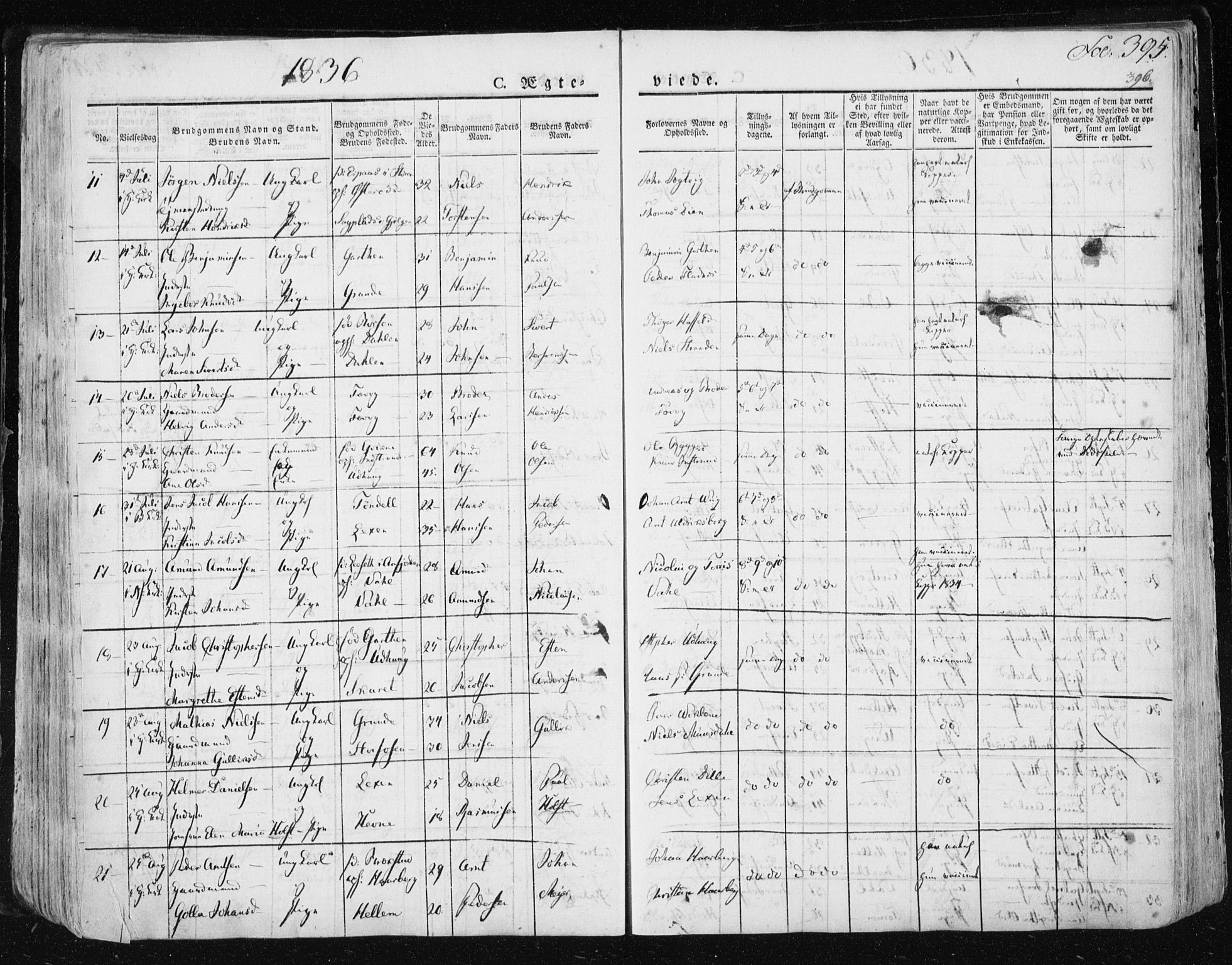 Ministerialprotokoller, klokkerbøker og fødselsregistre - Sør-Trøndelag, SAT/A-1456/659/L0735: Parish register (official) no. 659A05, 1826-1841, p. 395