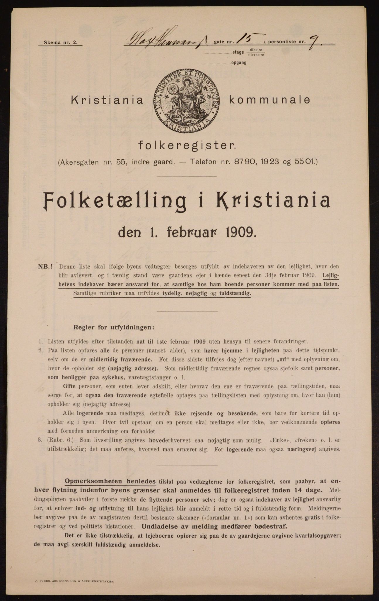 OBA, Municipal Census 1909 for Kristiania, 1909, p. 32356