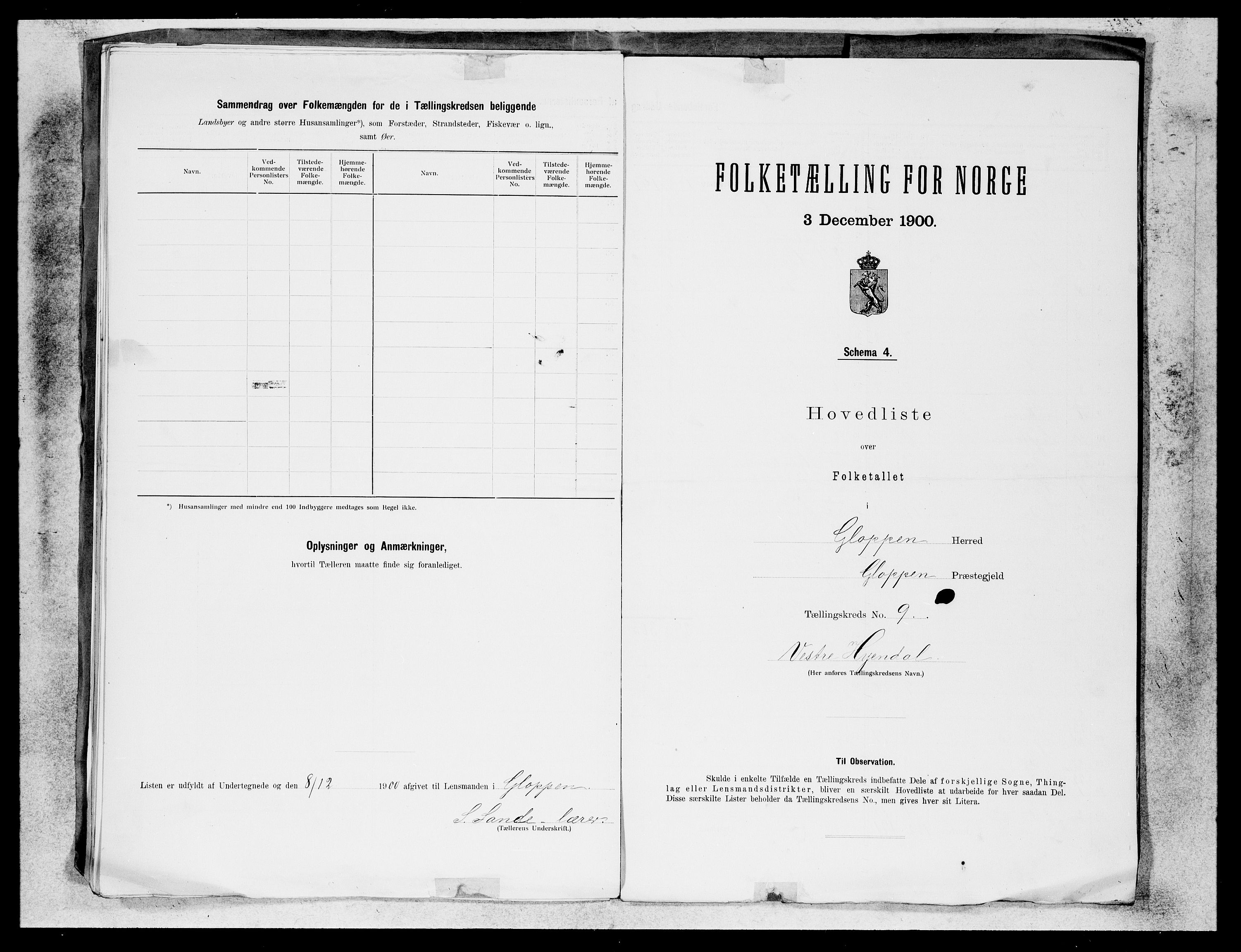 SAB, 1900 census for Gloppen, 1900, p. 17