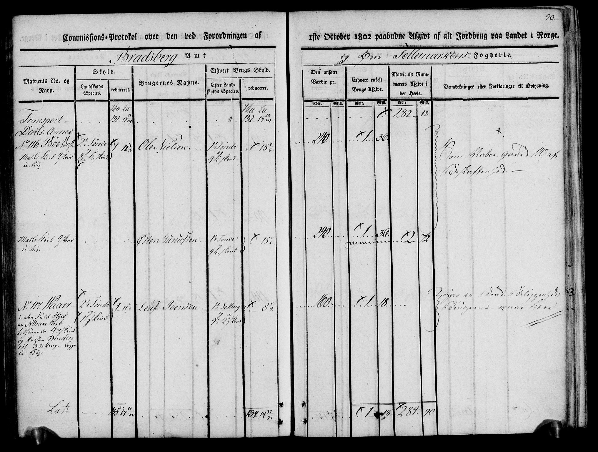 Rentekammeret inntil 1814, Realistisk ordnet avdeling, AV/RA-EA-4070/N/Ne/Nea/L0074: Øvre Telemarken fogderi. Kommisjonsprotokoll for fogderiets østre del - Tinn, Hjartdal og Seljord prestegjeld., 1803, p. 90