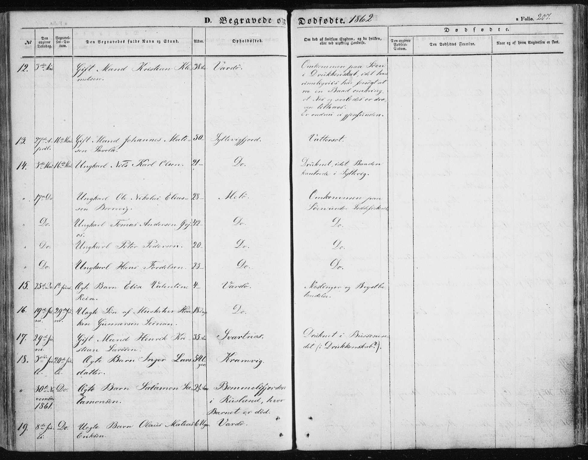 Vardø sokneprestkontor, SATØ/S-1332/H/Ha/L0004kirke: Parish register (official) no. 4, 1862-1871, p. 207