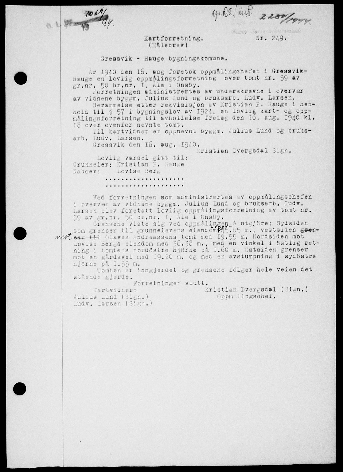 Onsøy sorenskriveri, SAO/A-10474/G/Ga/Gab/L0014: Mortgage book no. II A-14, 1944-1945, Diary no: : 2280/1944