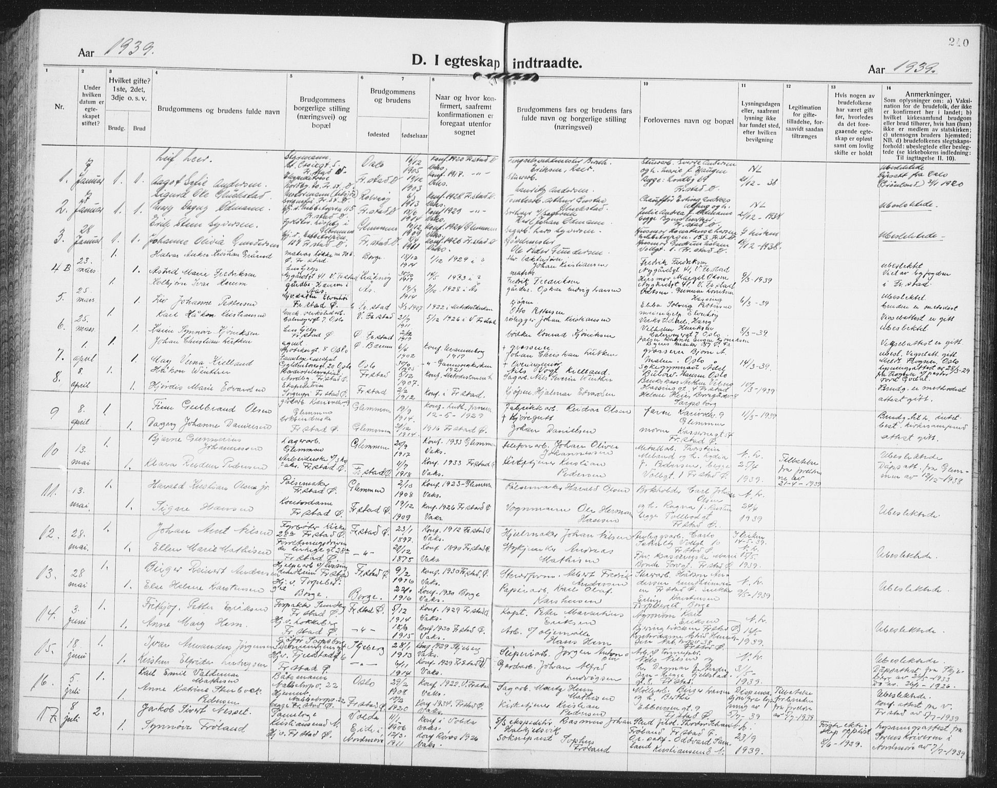 Østre Fredrikstad prestekontor Kirkebøker, AV/SAO-A-10907/G/Ga/L0003: Parish register (copy) no. 3, 1920-1940, p. 240
