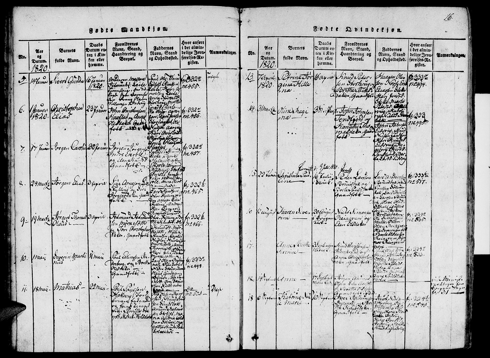 Ministerialprotokoller, klokkerbøker og fødselsregistre - Møre og Romsdal, SAT/A-1454/524/L0351: Parish register (official) no. 524A03, 1816-1838, p. 16