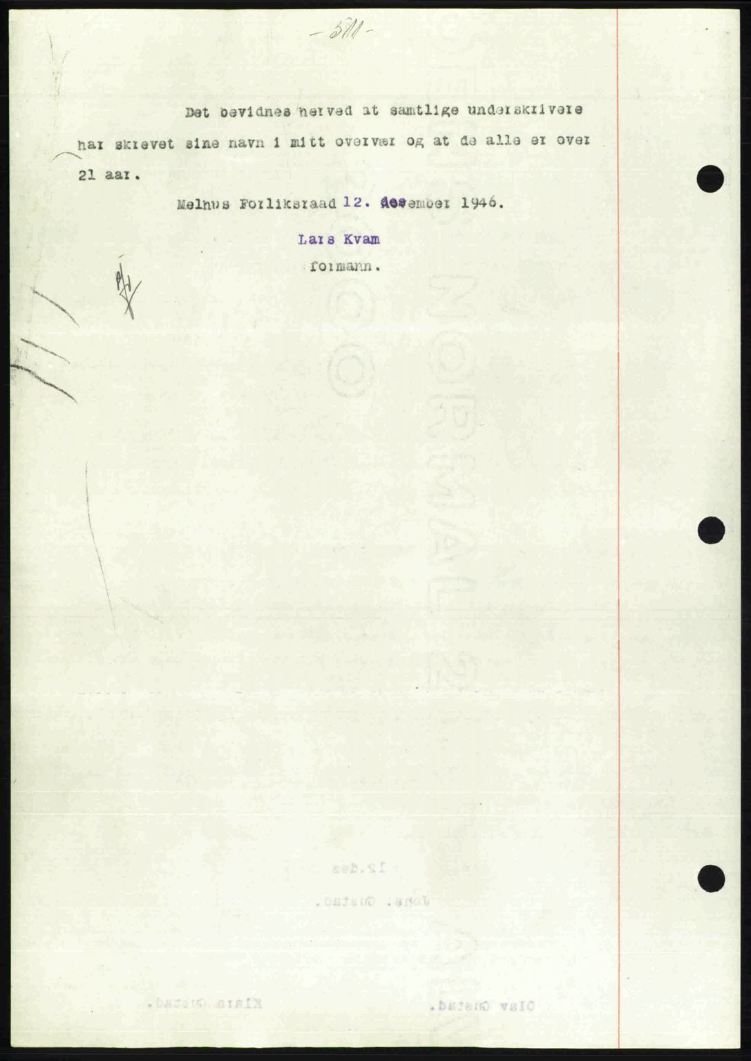 Gauldal sorenskriveri, SAT/A-0014/1/2/2C: Mortgage book no. A2, 1946-1946, Diary no: : 1238/1946