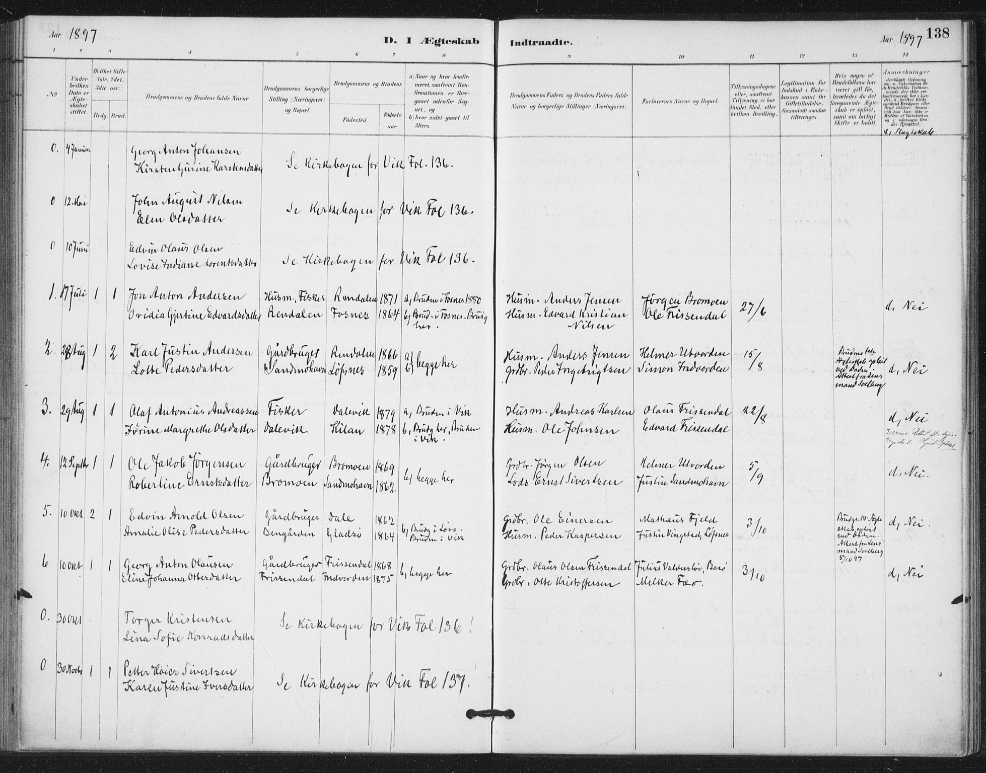 Ministerialprotokoller, klokkerbøker og fødselsregistre - Nord-Trøndelag, SAT/A-1458/772/L0603: Parish register (official) no. 772A01, 1885-1912, p. 138