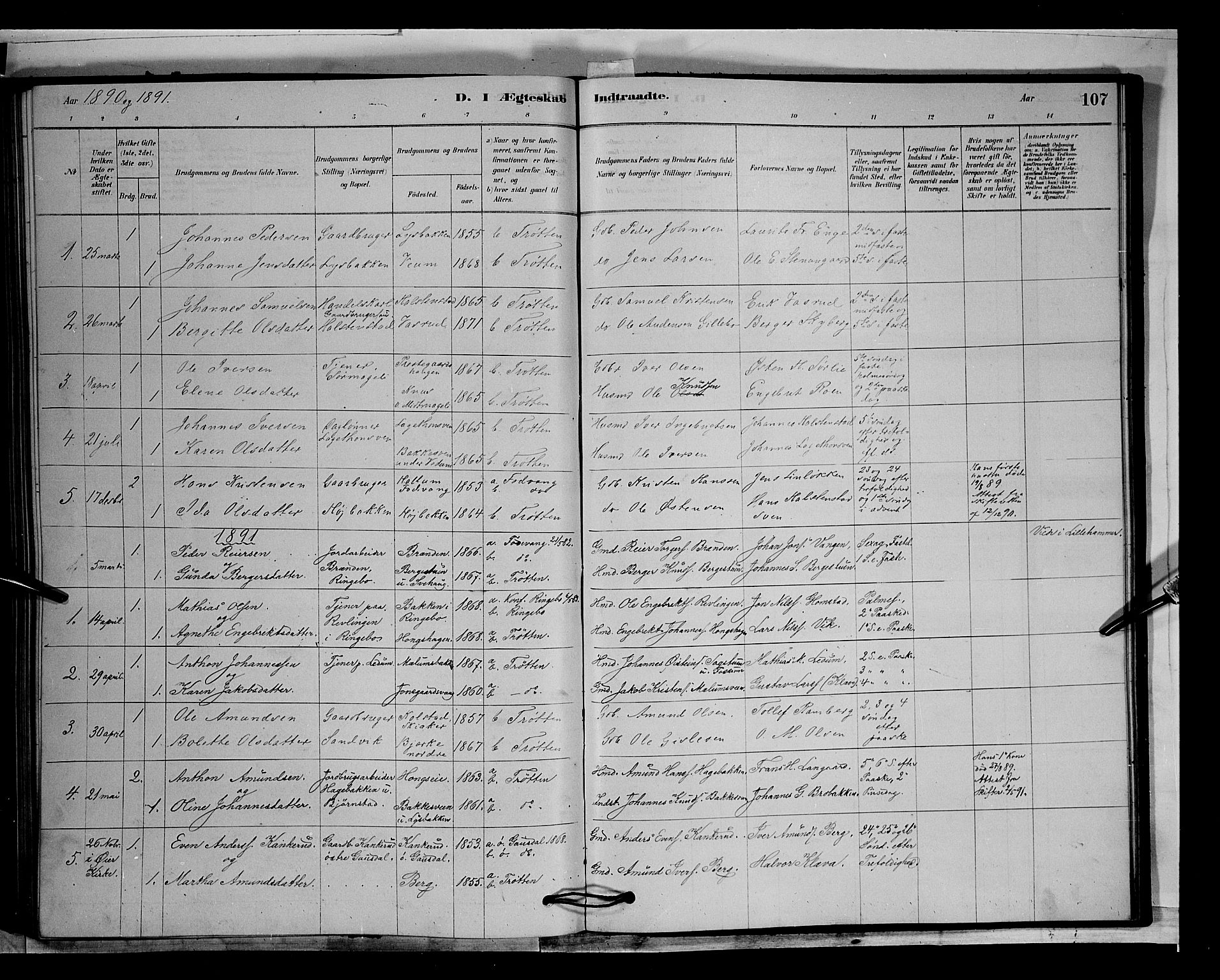 Øyer prestekontor, SAH/PREST-084/H/Ha/Hab/L0003: Parish register (copy) no. 3, 1878-1893, p. 107