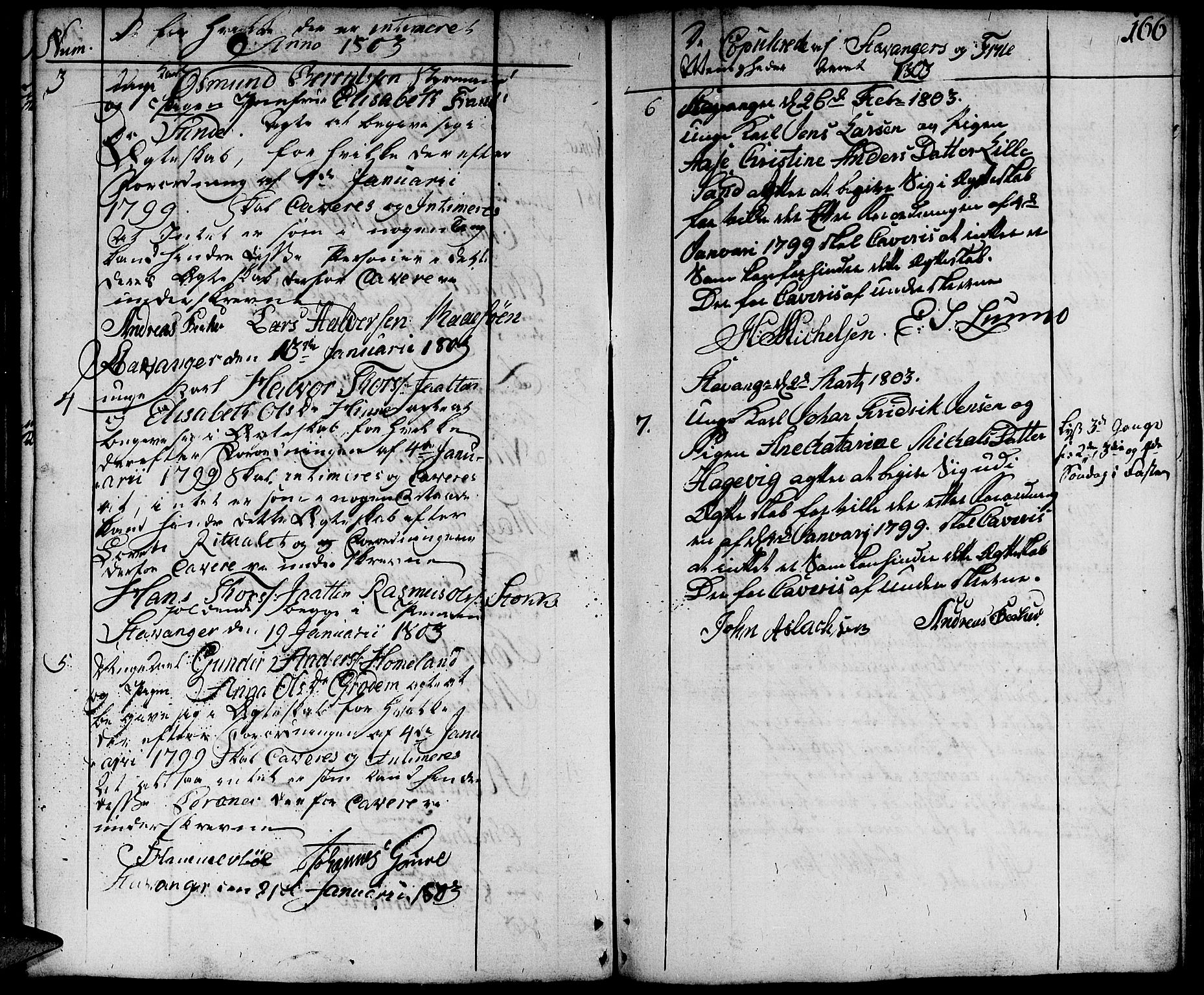 Domkirken sokneprestkontor, AV/SAST-A-101812/001/30/30BA/L0006: Parish register (official) no. A 6, 1783-1815, p. 166