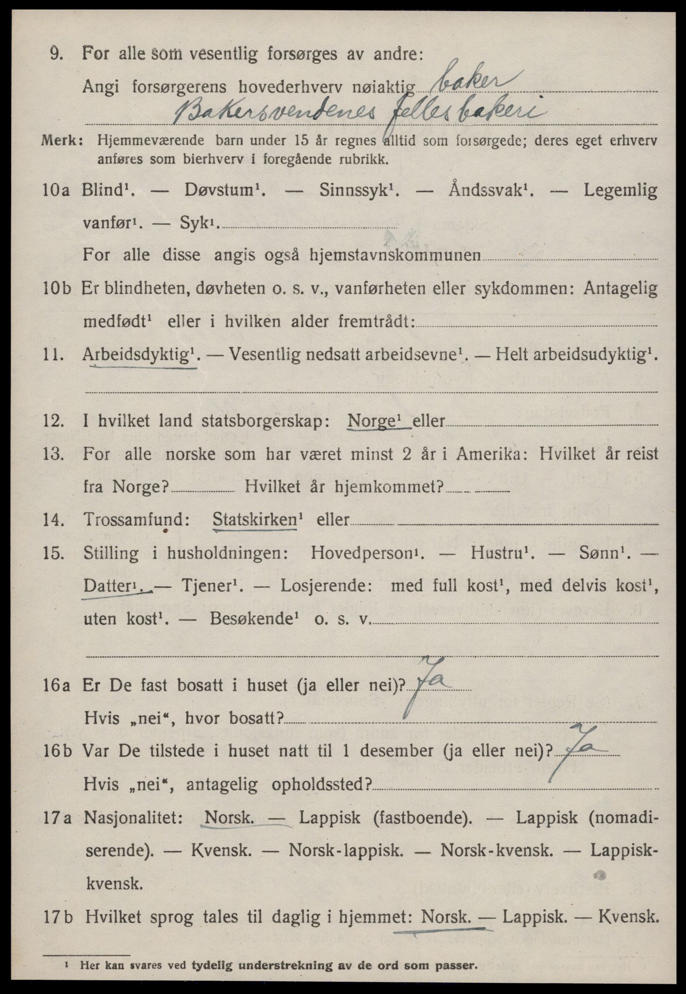 SAT, 1920 census for Strinda, 1920, p. 19459