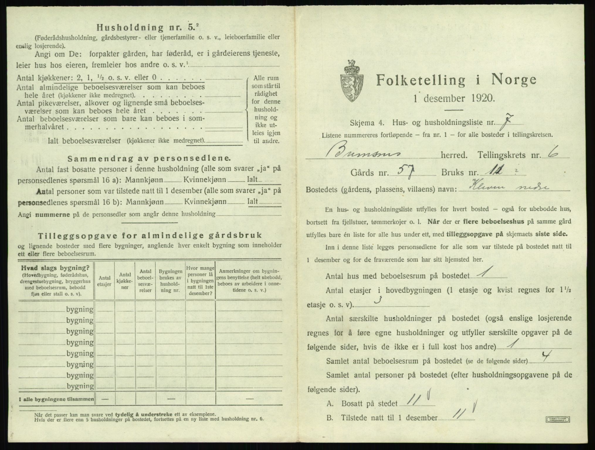 SAT, 1920 census for Bremsnes, 1920, p. 685