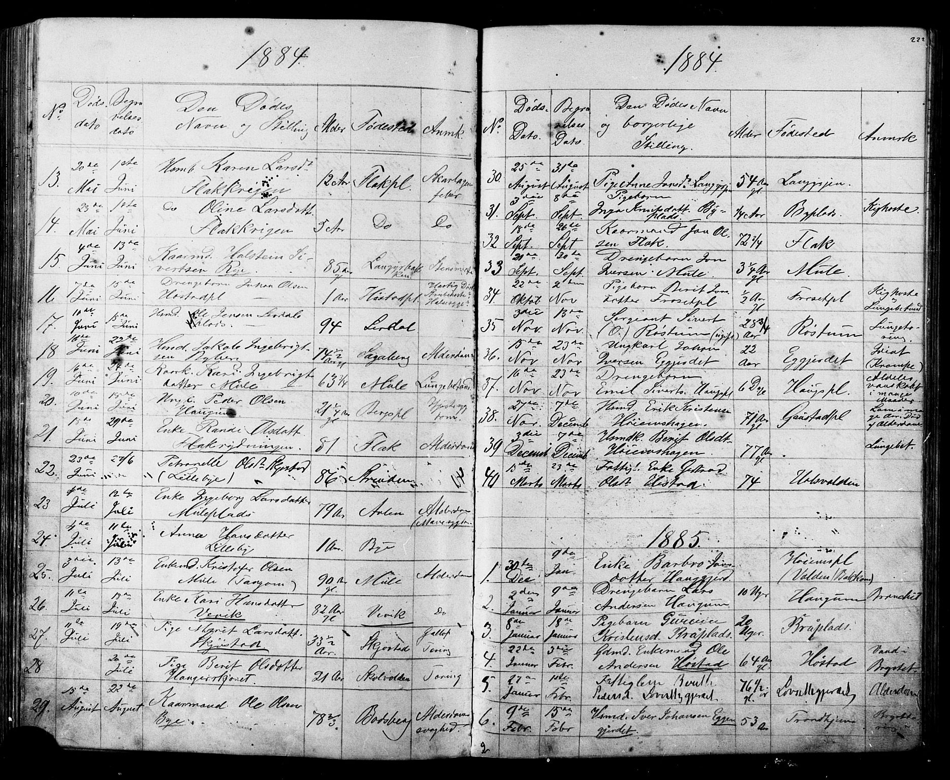 Ministerialprotokoller, klokkerbøker og fødselsregistre - Sør-Trøndelag, AV/SAT-A-1456/612/L0387: Parish register (copy) no. 612C03, 1874-1908, p. 222