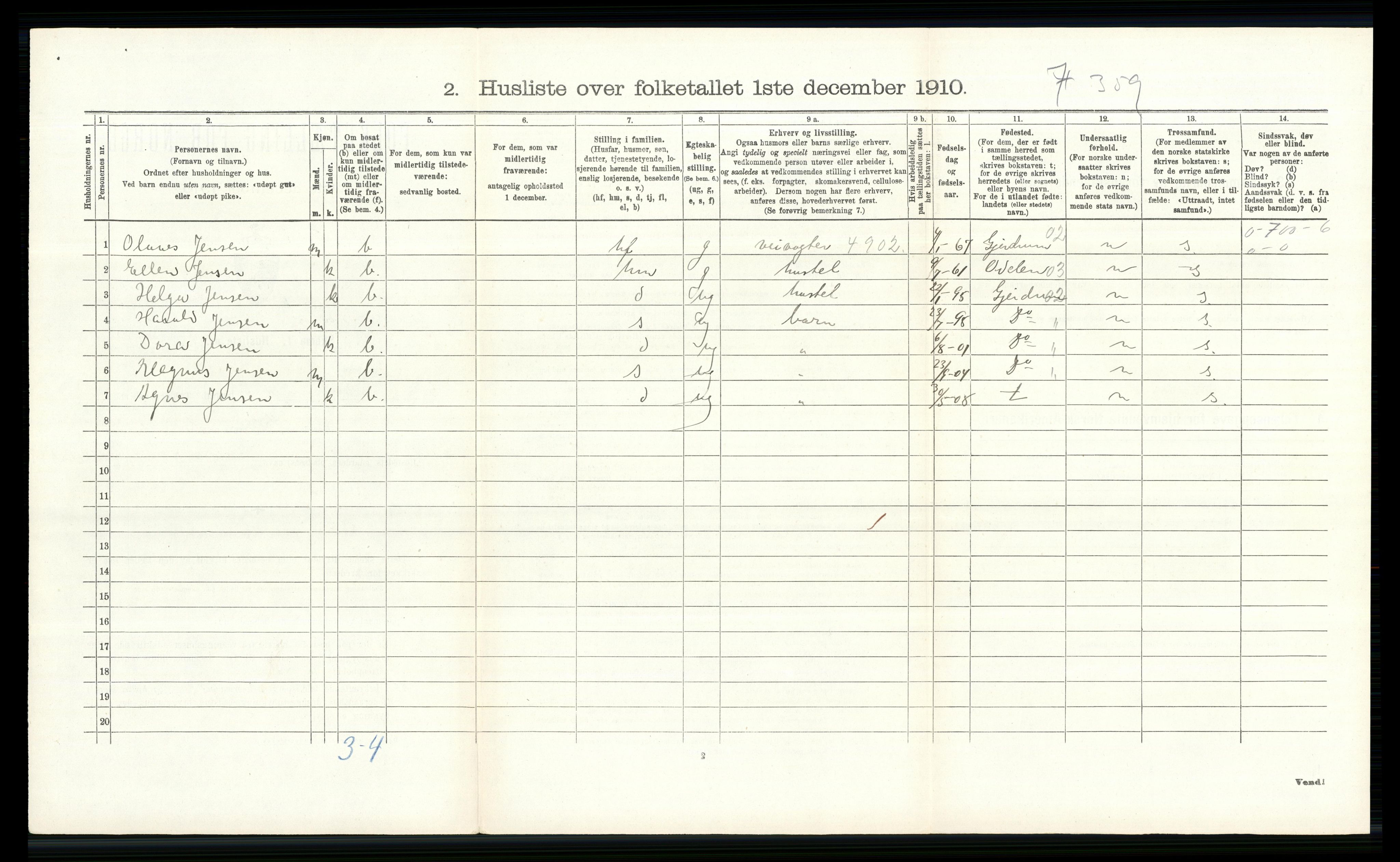 RA, 1910 census for Skedsmo, 1910, p. 746