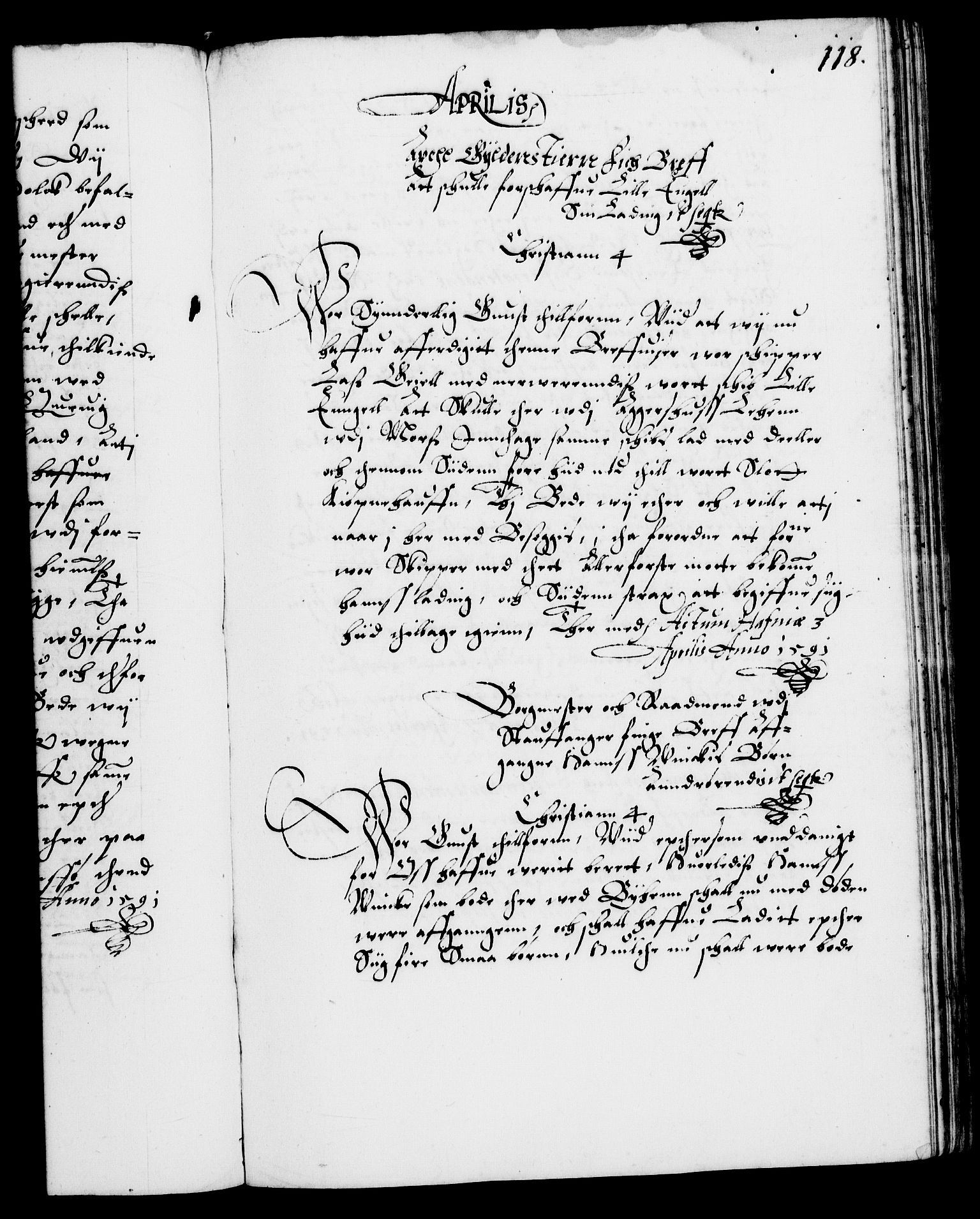 Danske Kanselli 1572-1799, RA/EA-3023/F/Fc/Fca/Fcab/L0002: Norske tegnelser (mikrofilm), 1588-1596, p. 118a