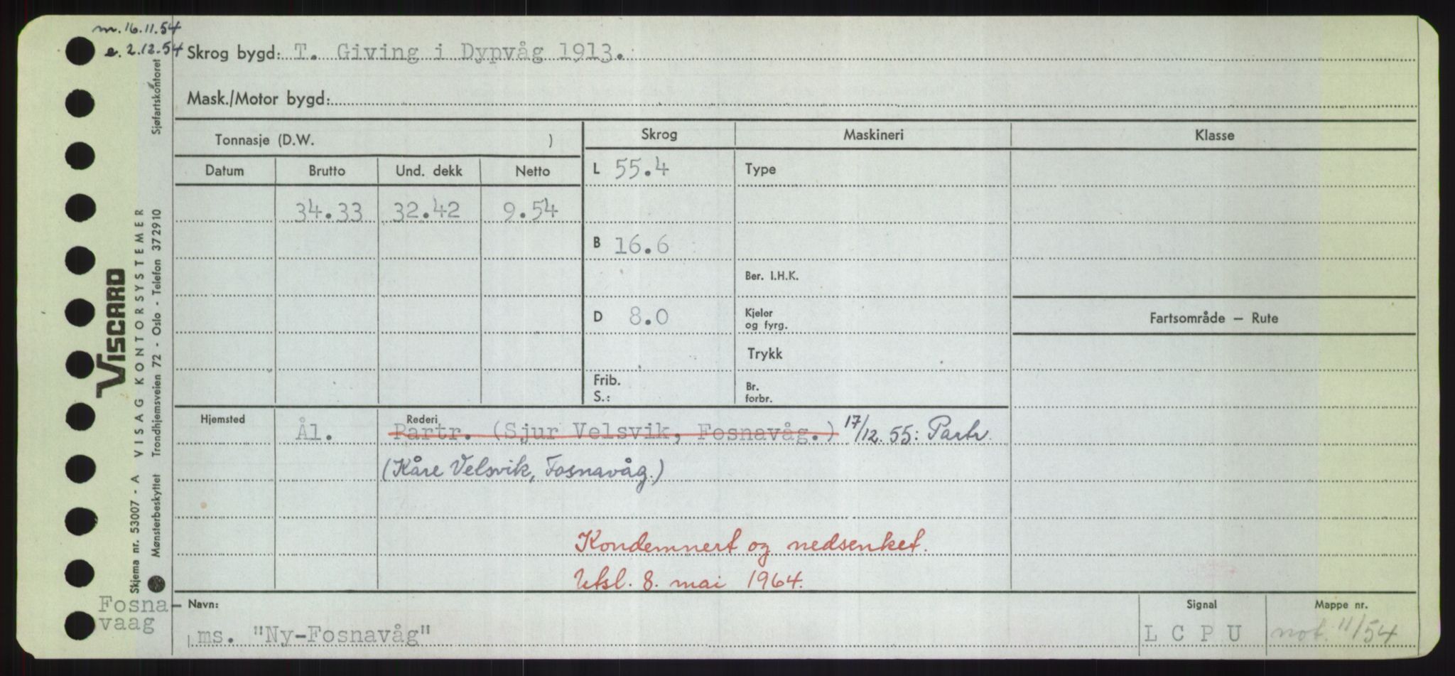 Sjøfartsdirektoratet med forløpere, Skipsmålingen, RA/S-1627/H/Hd/L0027: Fartøy, Norhop-Nør, p. 325