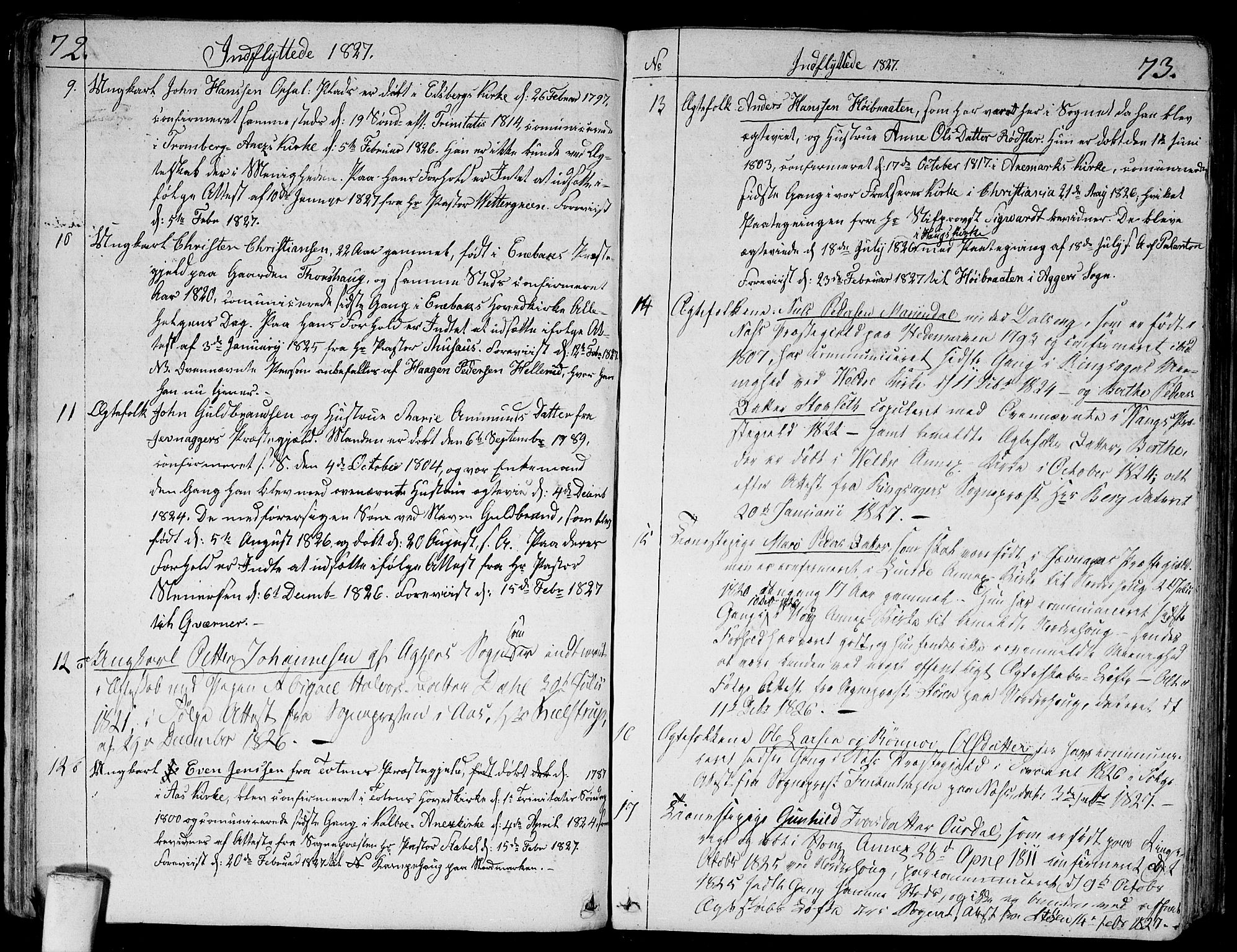 Aker prestekontor kirkebøker, SAO/A-10861/F/L0014b: Parish register (official) no. 14B, 1820-1834, p. 72-73